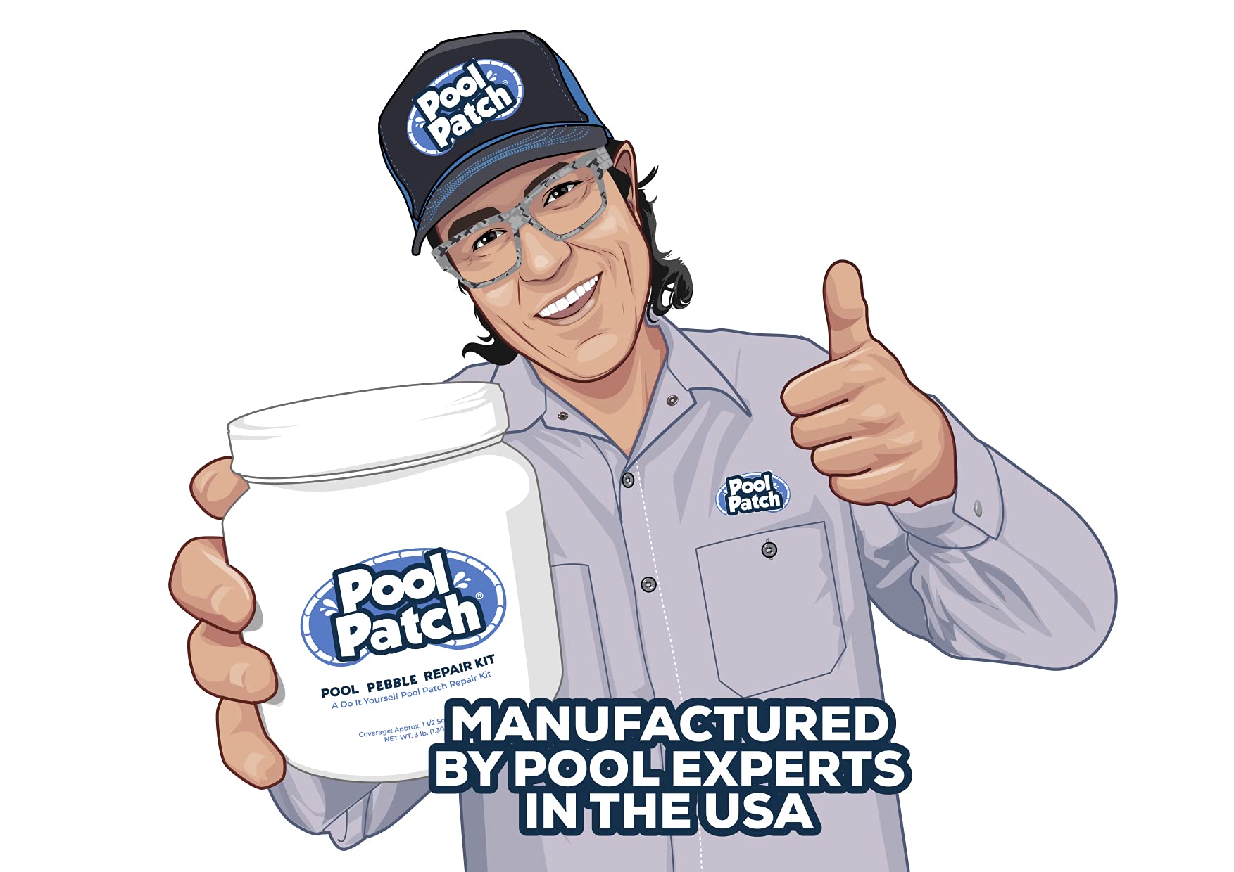 Pool Patch Pool Pebble Repair Kit - 50 lb Sand Color for Concrete Pool Resurfacing | Fix Cracks & Damage in Swimming Pools, Spas & Water Features