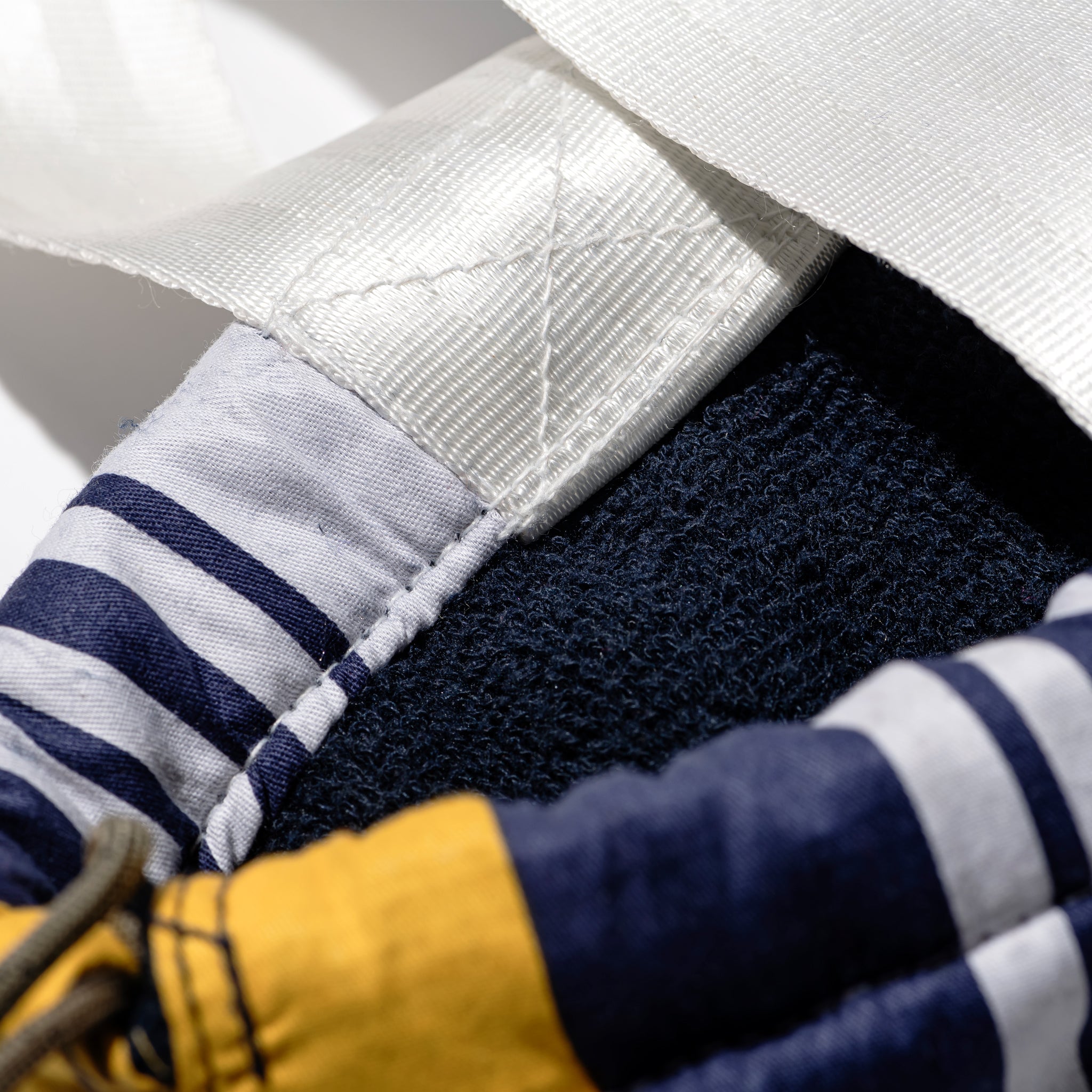 Premium Cotton Drawstring Bag with Navy Blue & Yellow Design - Perfect for Gym, Beach, Travel & Everyday Use