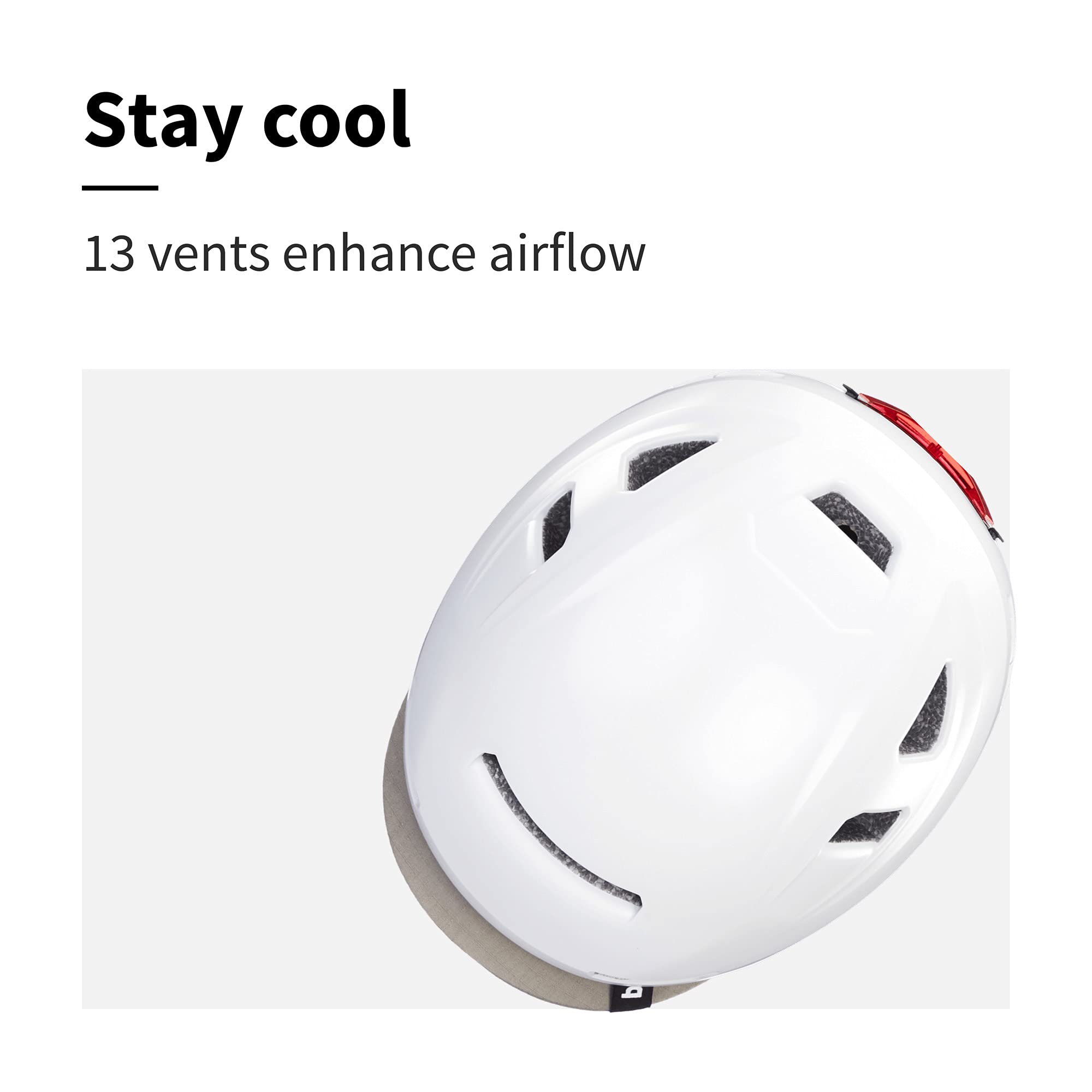 Bern Hudson Commuter Bike Helmet with MIPS Technology - Certified for E-Bikes & Cycling Safety - Integrated LED Rear Light & U-Lock Compatible - Perfect for Urban Commuting, Road Biking & Electric Bike Riders