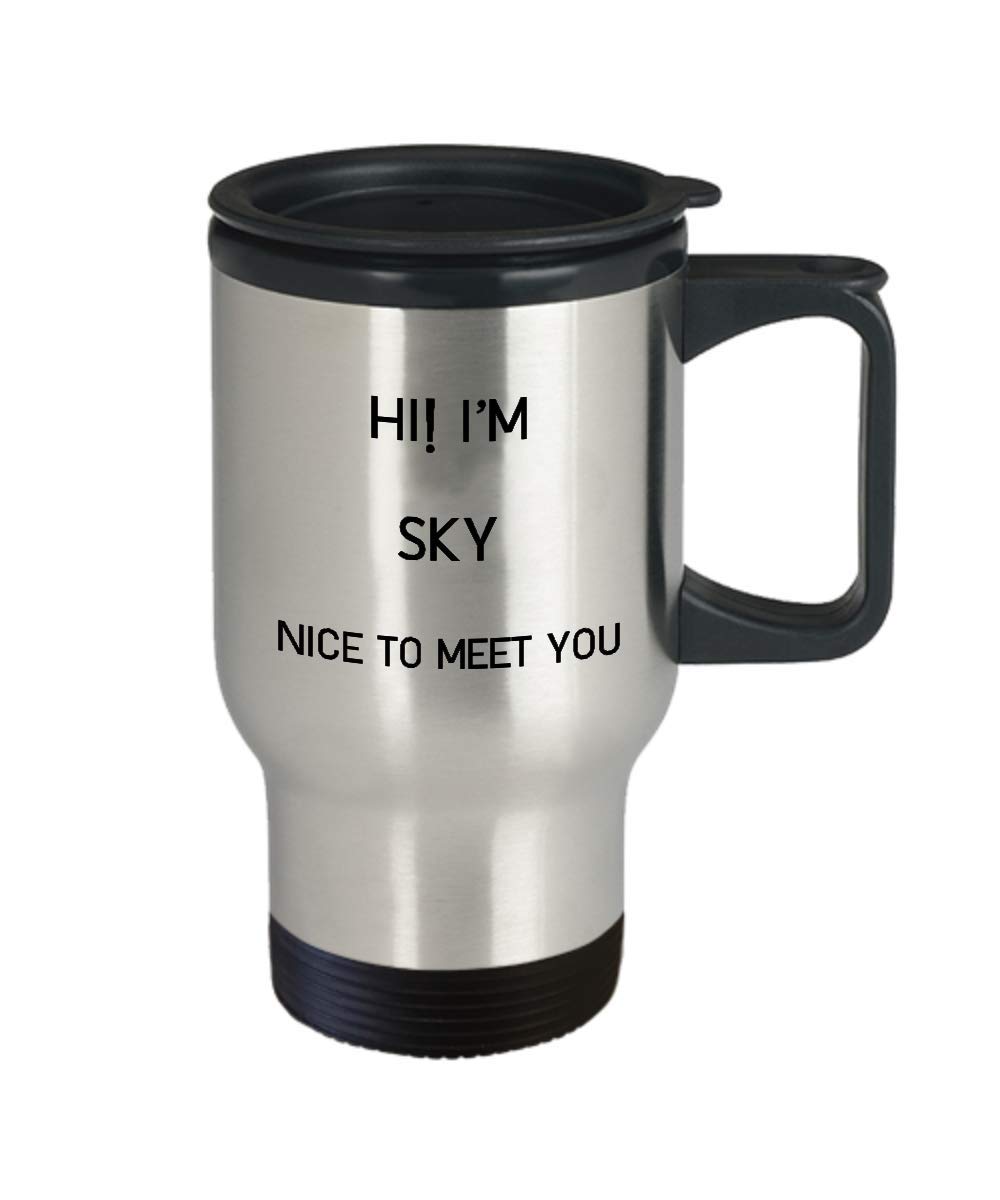 Sky Travel Mug - 14oz Stainless Steel Insulated Tumbler with Lid, Leak-Proof Vacuum Thermos for Hot & Cold Drinks - Perfect Gift for Men & Women - Ideal for Commuting, Camping, Office and Outdoor Activities