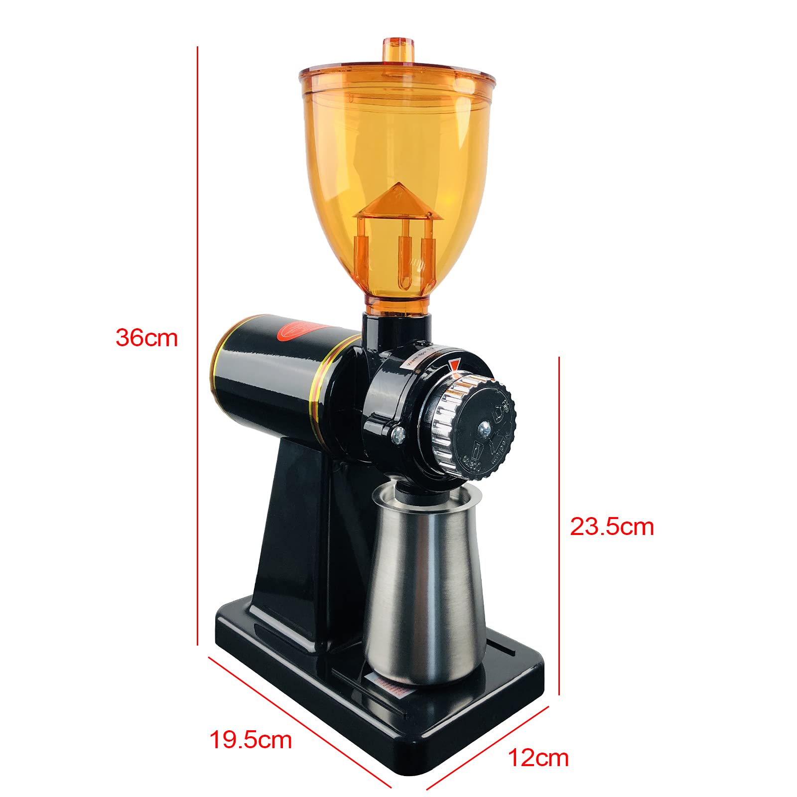 180W Electric Coffee Grinder with 250g Capacity - Professional Burr Mill for Coffee Beans, Nuts & Spices - Automatic Grinding Machine with Funnel - Perfect for Home, Cafe & Barista Use (Black)