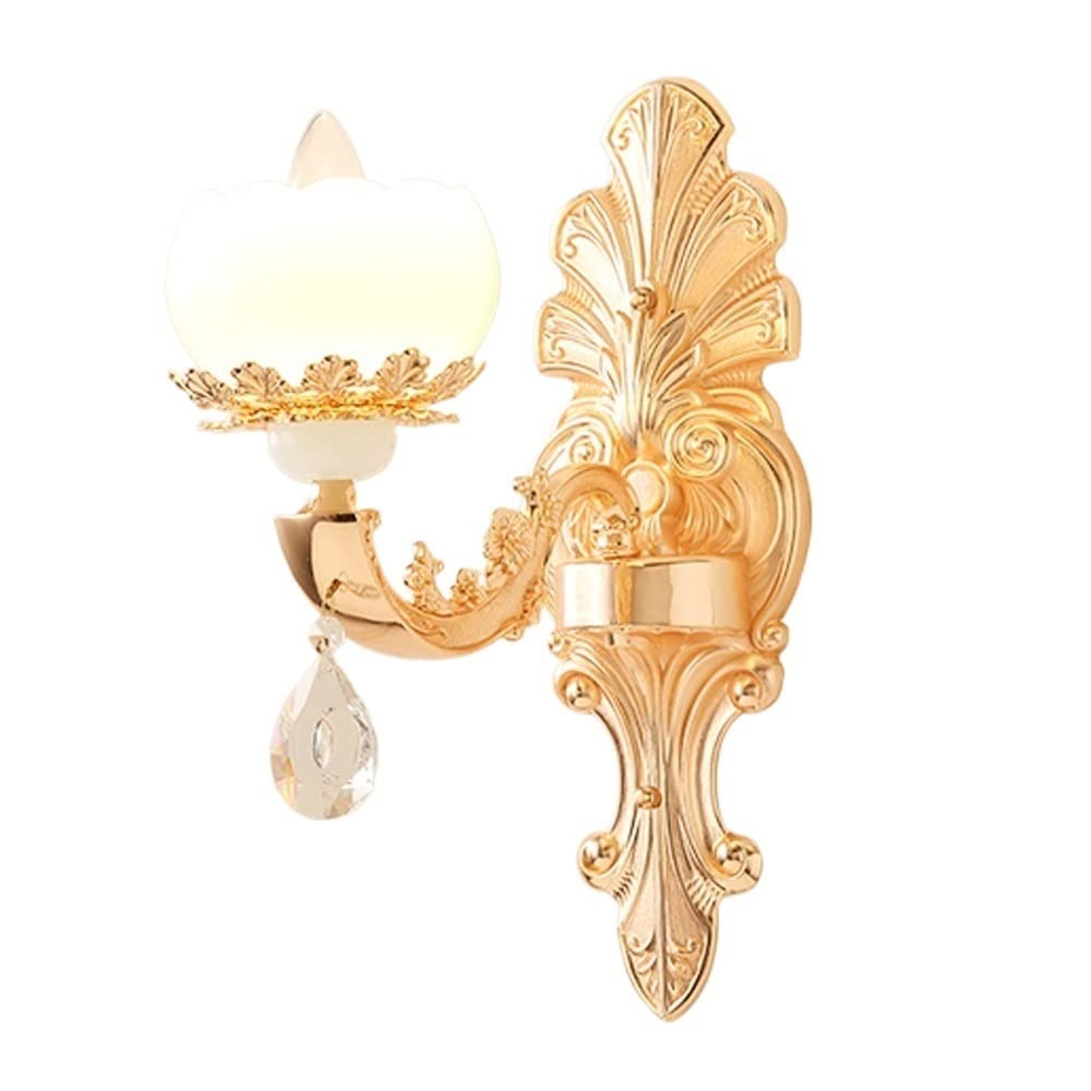 Modern LED Wall Sconce Light - Crystal Pendant Indoor Wall Lamp, Single/Double Head Options for Living Room, TV Background, Hallway & Staircase - Minimalist European Style Lighting Fixture