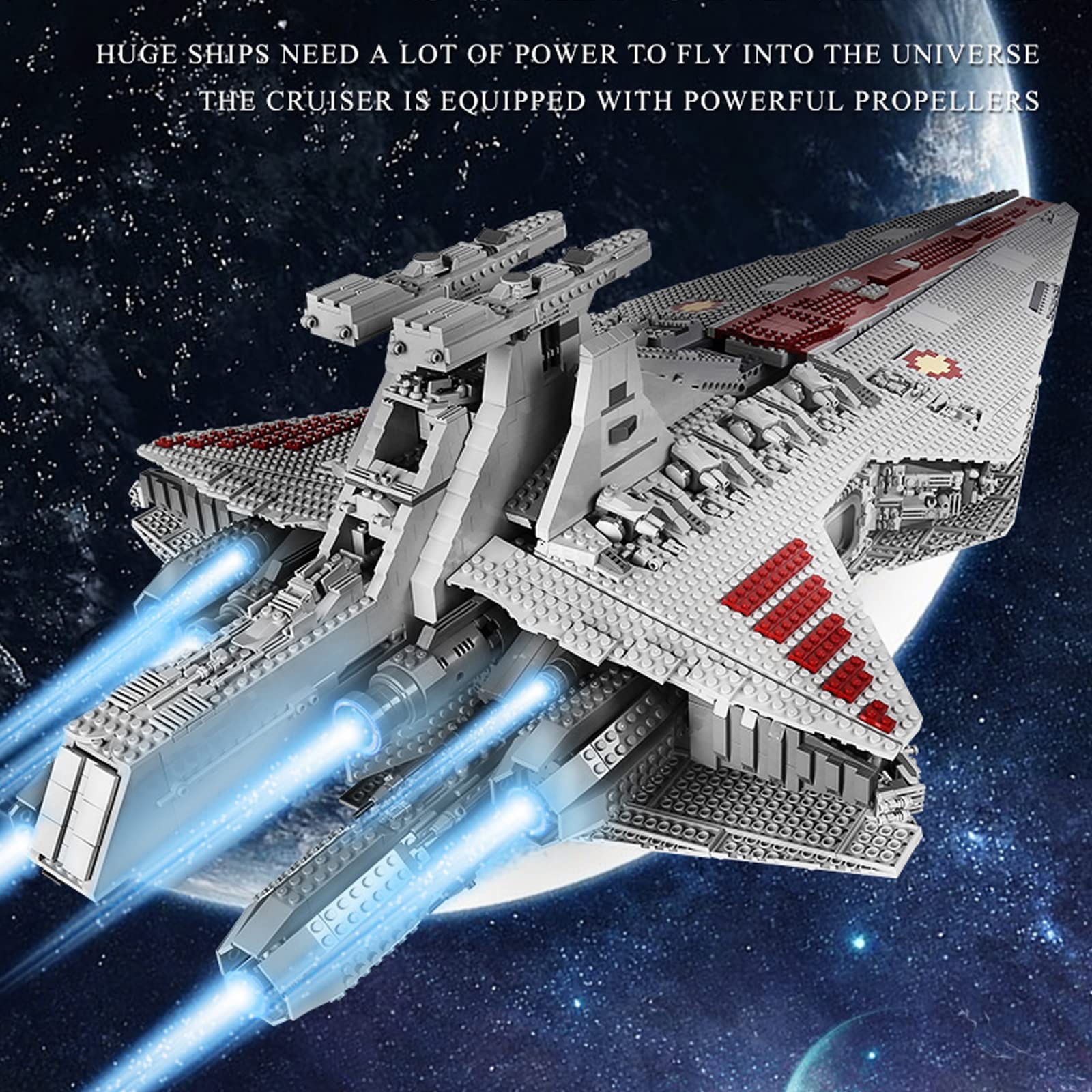 Mould King 21005 Super Star Destroyer Model - Venator-Class Republic Attack Cruiser Building Toy Kit with 6685 Pieces | UCS Collection Star Wars Gift for Boys & Adults 8-12+ | Perfect for Display, Collecting & Creative Play