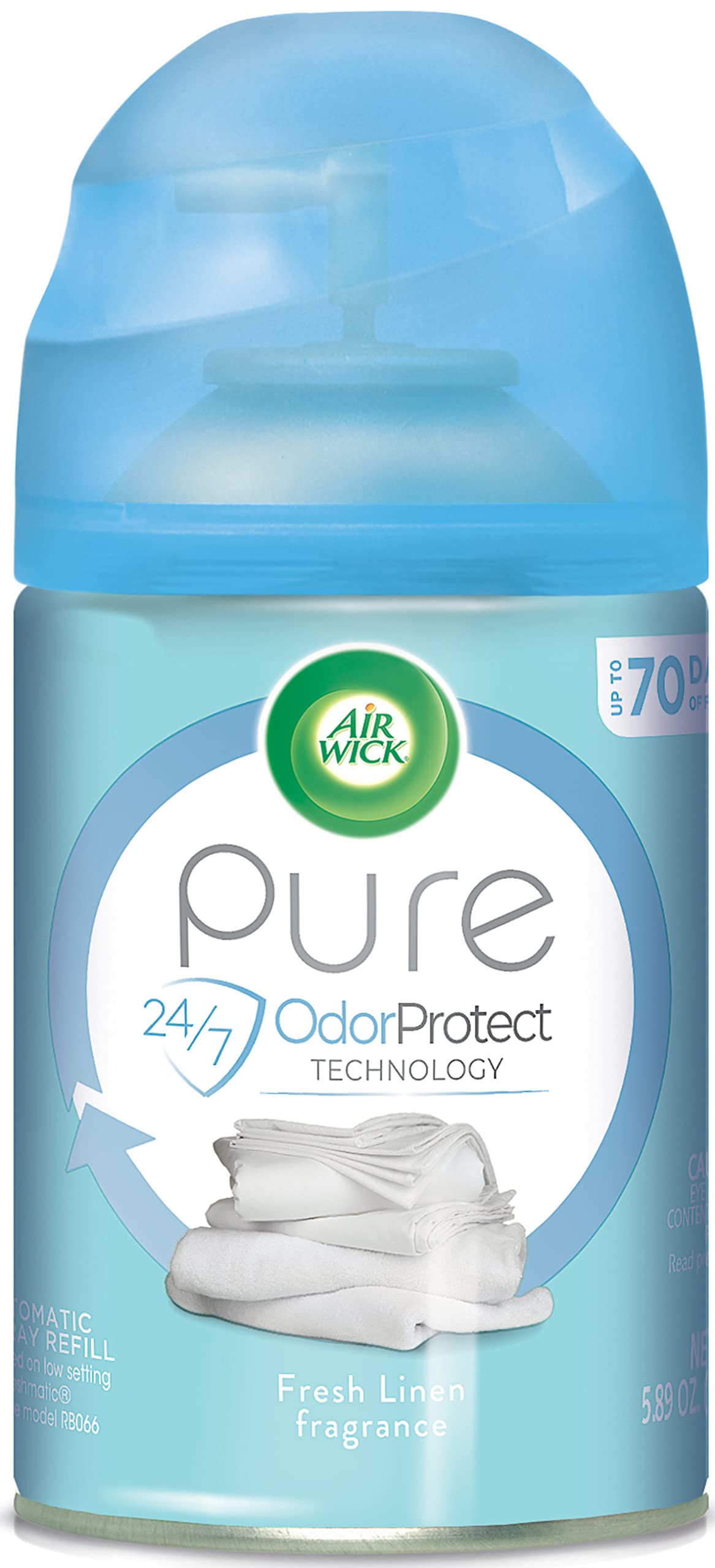 Air Wick Automatic Air Freshener Spray Refill - Fresh Linen Scent, 1 Count, Essential Oil Infused for Odor Elimination | Perfect for Home, Office & Bathroom Air Freshening