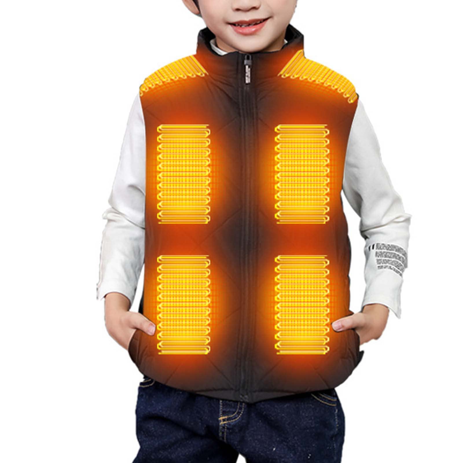Boys & Girls USB Electric Heated Vest - Smart Warming Winter Jacket for Kids | Rechargeable Heating Outwear (Power Bank Not Included) | Perfect for Outdoor Activities, Skiing & Cold Weather Adventures
