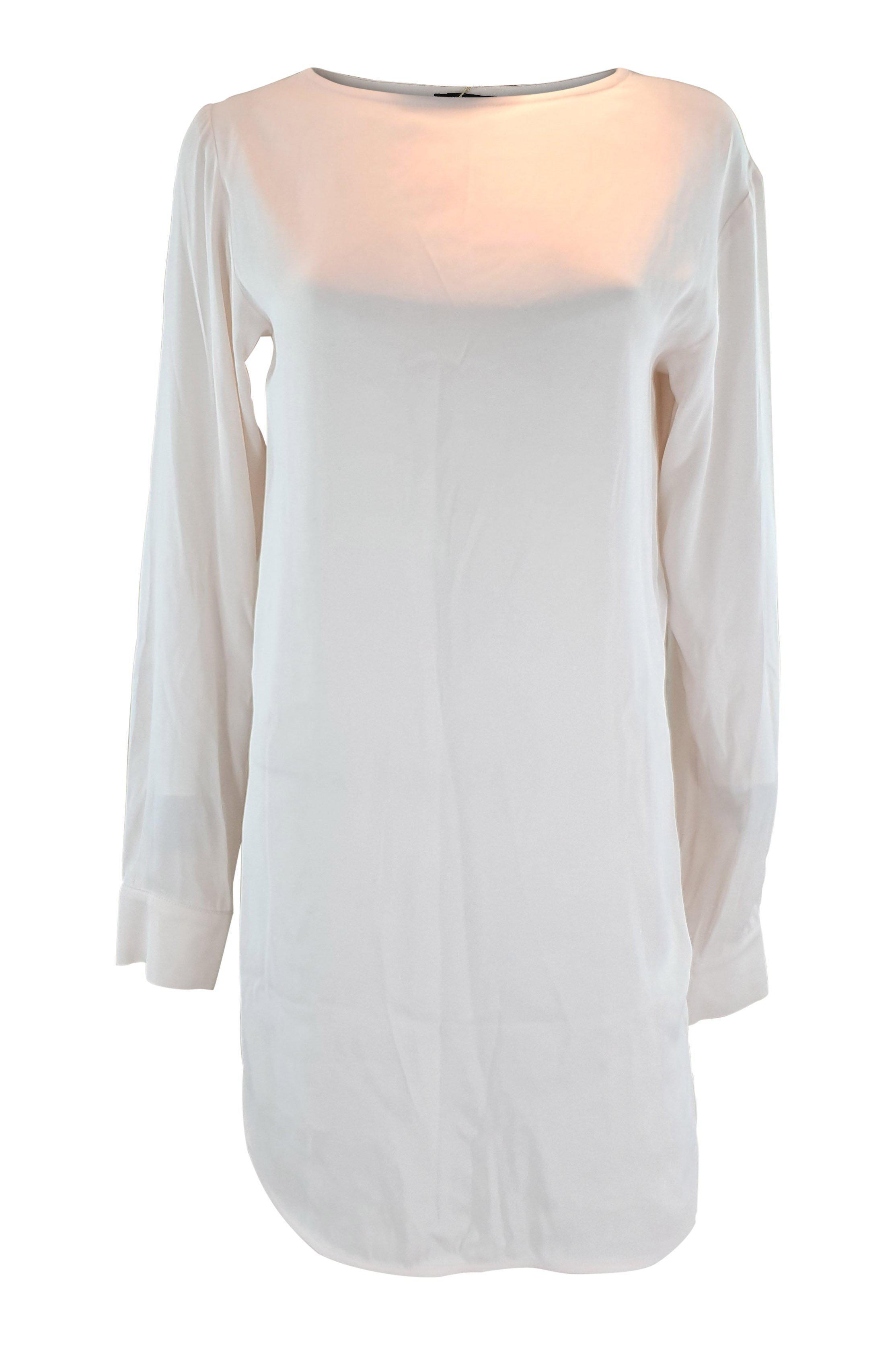 ANN DEMEULEMEESTER Women's Rosy Pink Long Sleeve Shirt Dress - Size 34 | Elegant Button Down Tunic Style for Office, Date Night & Spring Fashion