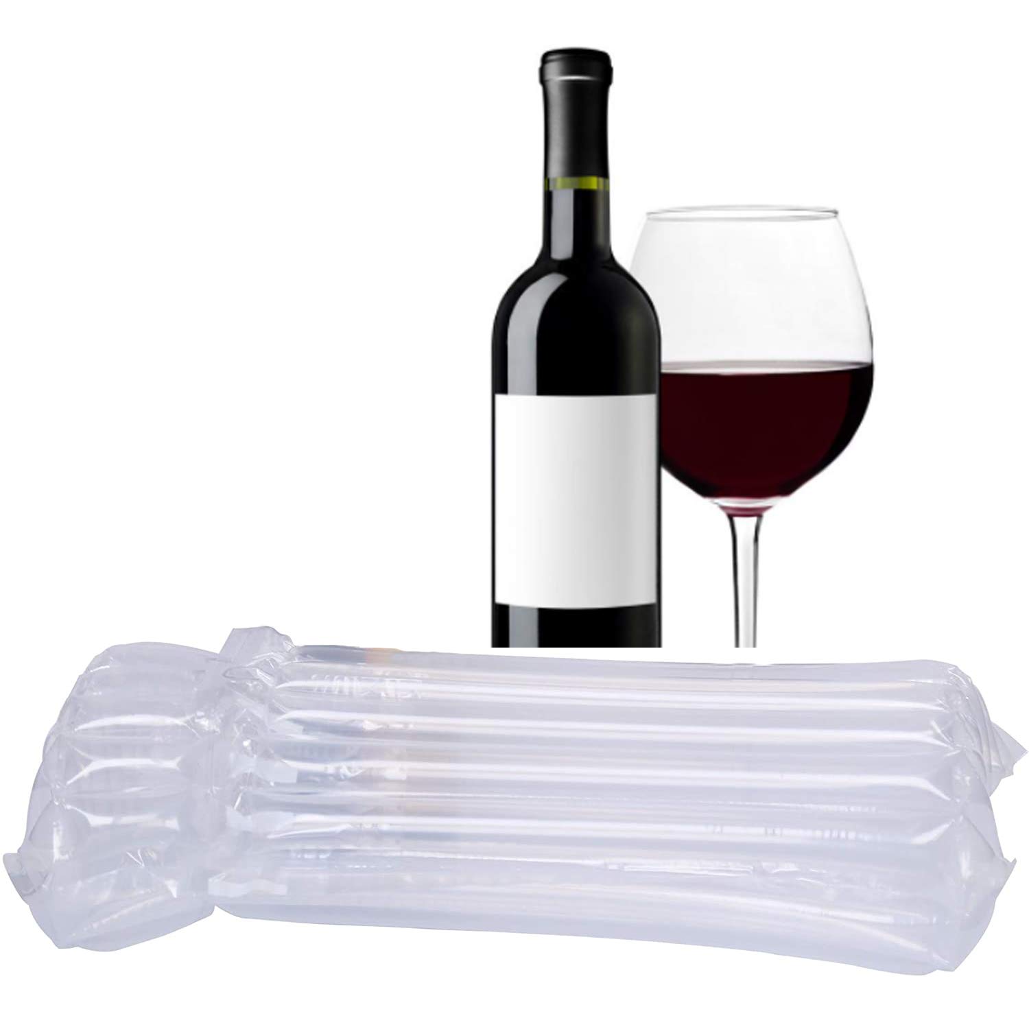 10 Pack Wine Bottle Protector Bags - Bubble Cushion Wrap for Airplane Travel & Safe Shipping | Reusable Pump Included | Perfect for Transporting Glass Bottles in Luggage or Moving Boxes | Ideal for Wine Lovers, Gifts & Home Storage
