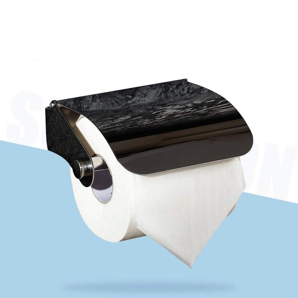 Modern Stainless Steel Tissue Box Cover - Black Rectangle Toilet Paper Holder for Bathroom & Kitchen | Stylish Paper Towel Roll Organizer for Home & Office Decor