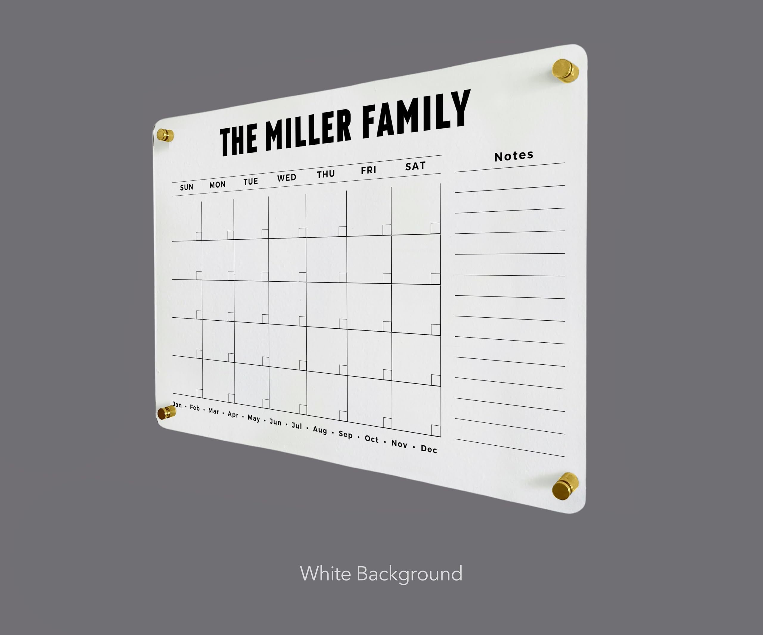 Personalized Acrylic Family Calendar 2025 - Custom Dry Erase Two-Month Planner with Weekly & Monthly Views | Perfect for Home Organization, Office Planning & Family Schedules