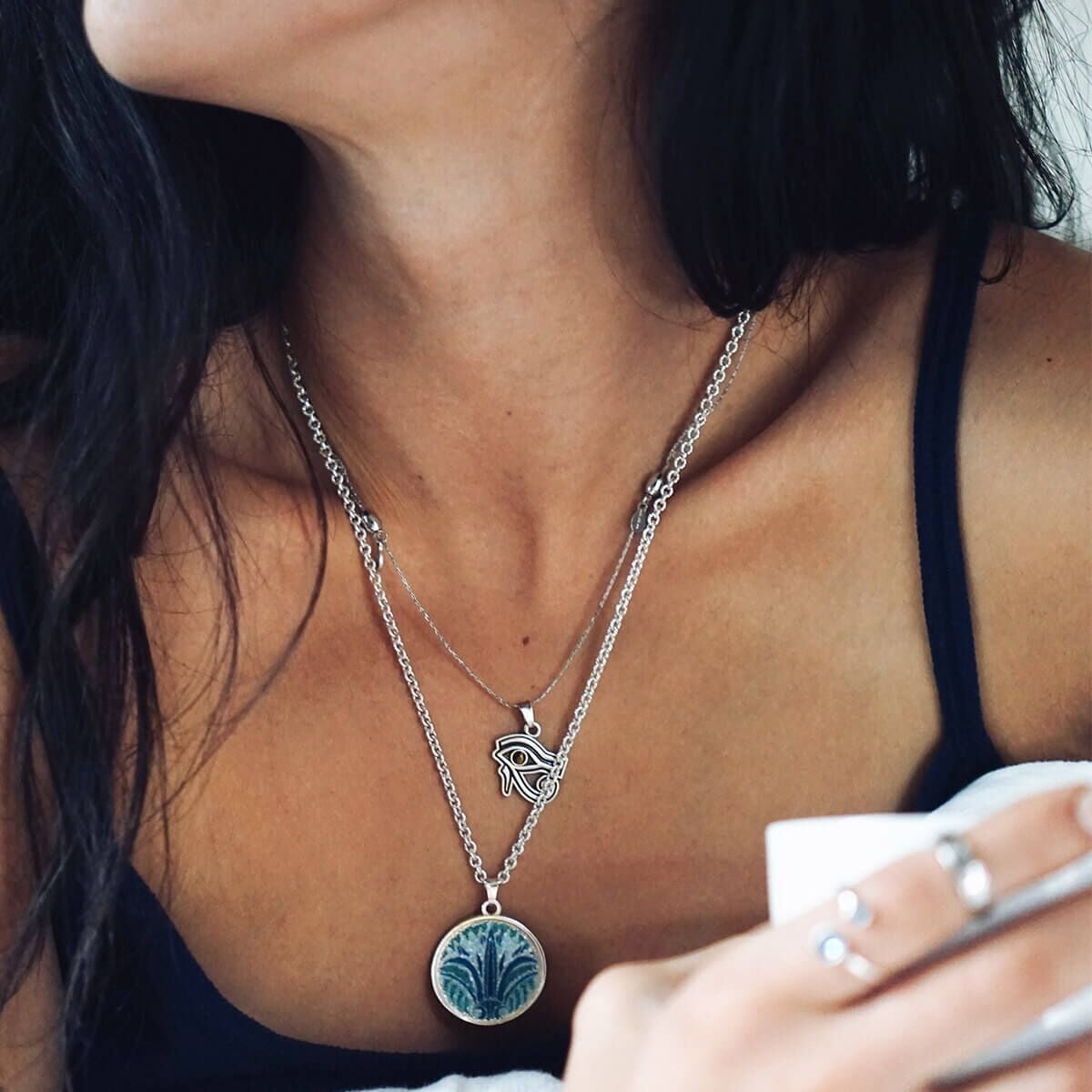 Exquisite Blue Lotus Statement Necklace - Handmade Boho Jewelry for Women - Perfect for Weddings, Parties & Special Occasions