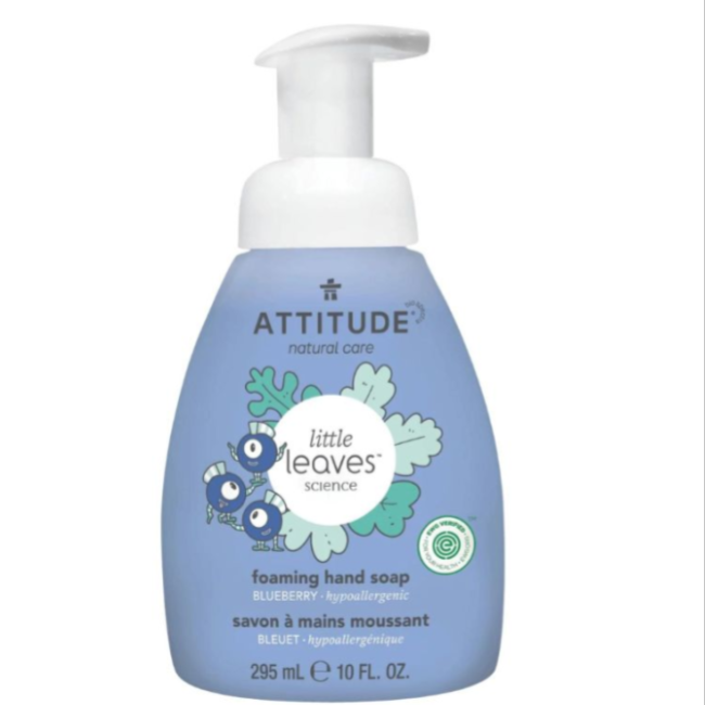 Attitude Little Leaves Foaming Hand Soap - Blueberry Scent, 295ml | Natural & Gentle for Kids | Perfect for Bathrooms, Kitchens & Nurseries