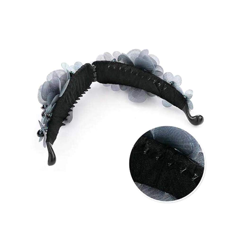 Beaupretty Women's Banana Hair Clip - Pearl Resin Hairpin for Thick Hair, Vertical Hair Tail Clip with Floral Design - Perfect for Updos, Ponytails & Everyday Styling