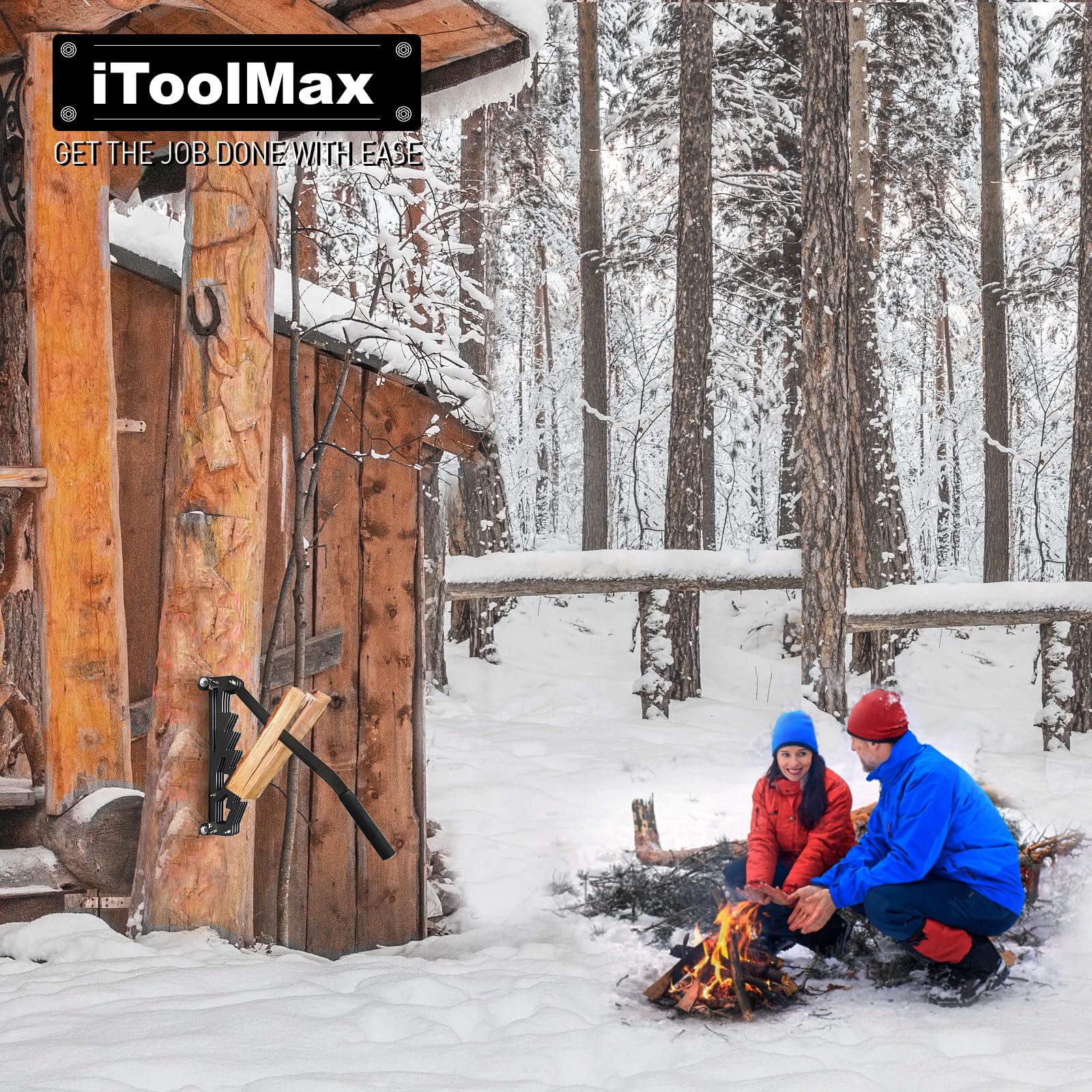 2024 Wall Mounted Kindling Splitter - Heavy Duty Carbon Steel Manual Firewood Splitter for Indoor & Outdoor Use - Perfect for Fireplaces, Camping & Wood Stoves