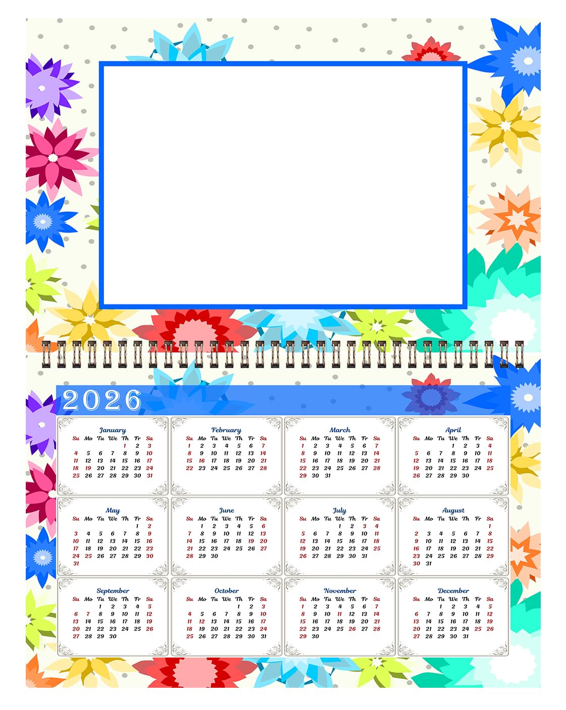 2025 Spiral-Bound Photo Frame Wall Calendar - Customizable 12-Month Desktop & Wall Planner with Geometric Design (Add Your Own Photos) - Perfect for Home Office Decor, Gift Giving & Personal Organization