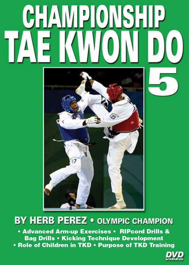 Championship Tae Kwon Do 5 DVD Set by Herb Perez - Complete Martial Arts Training for Beginners to Advanced | Home Workout & Self-Defense Mastery