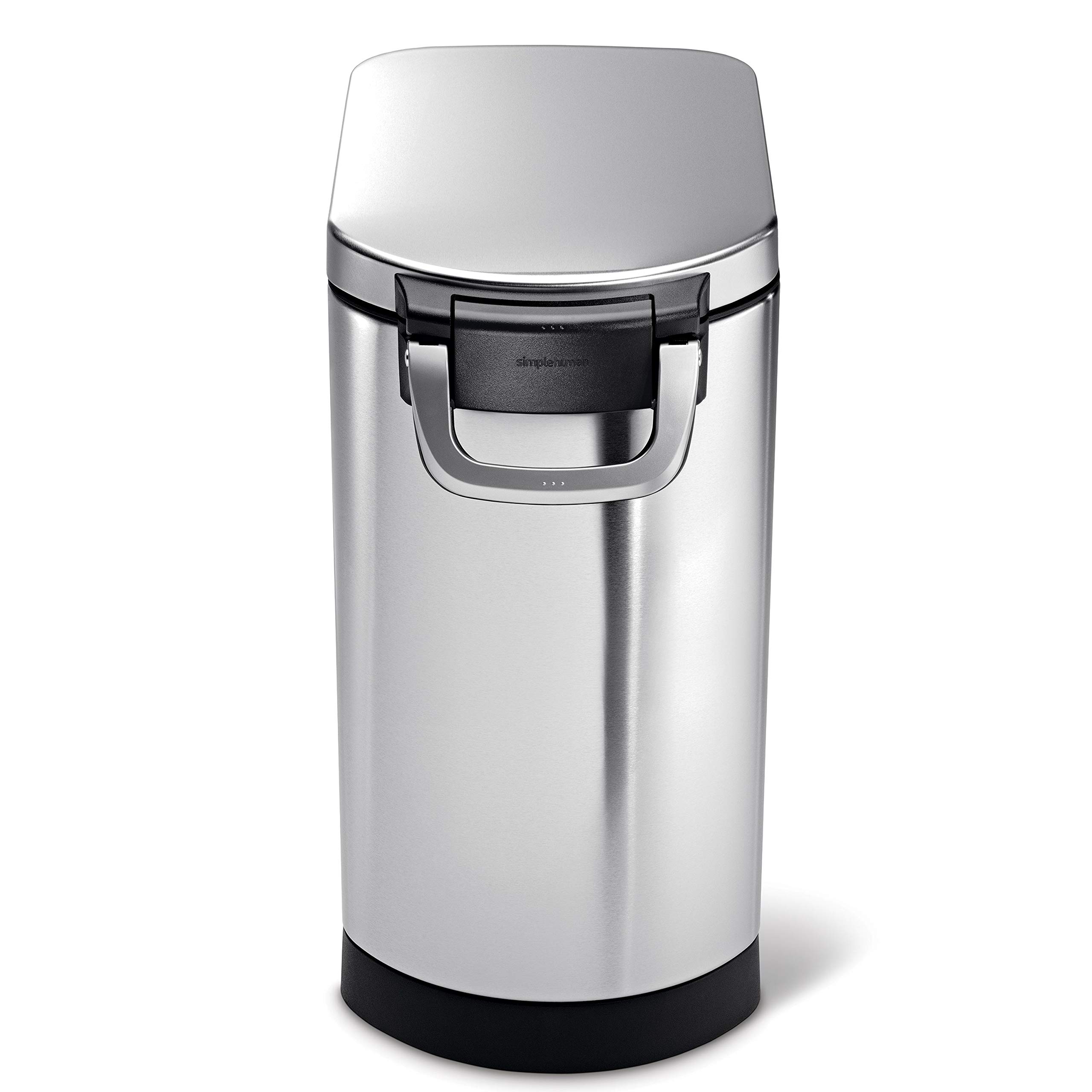Simplehuman 30 Liter (32 lb / 14.5 kg) Large Pet Food Storage Container - Airtight Dog Food, Cat Food & Bird Feed Dispenser in Brushed Stainless Steel | Perfect for Kitchen Pantry, Garage or Pet Feeding Area Organization