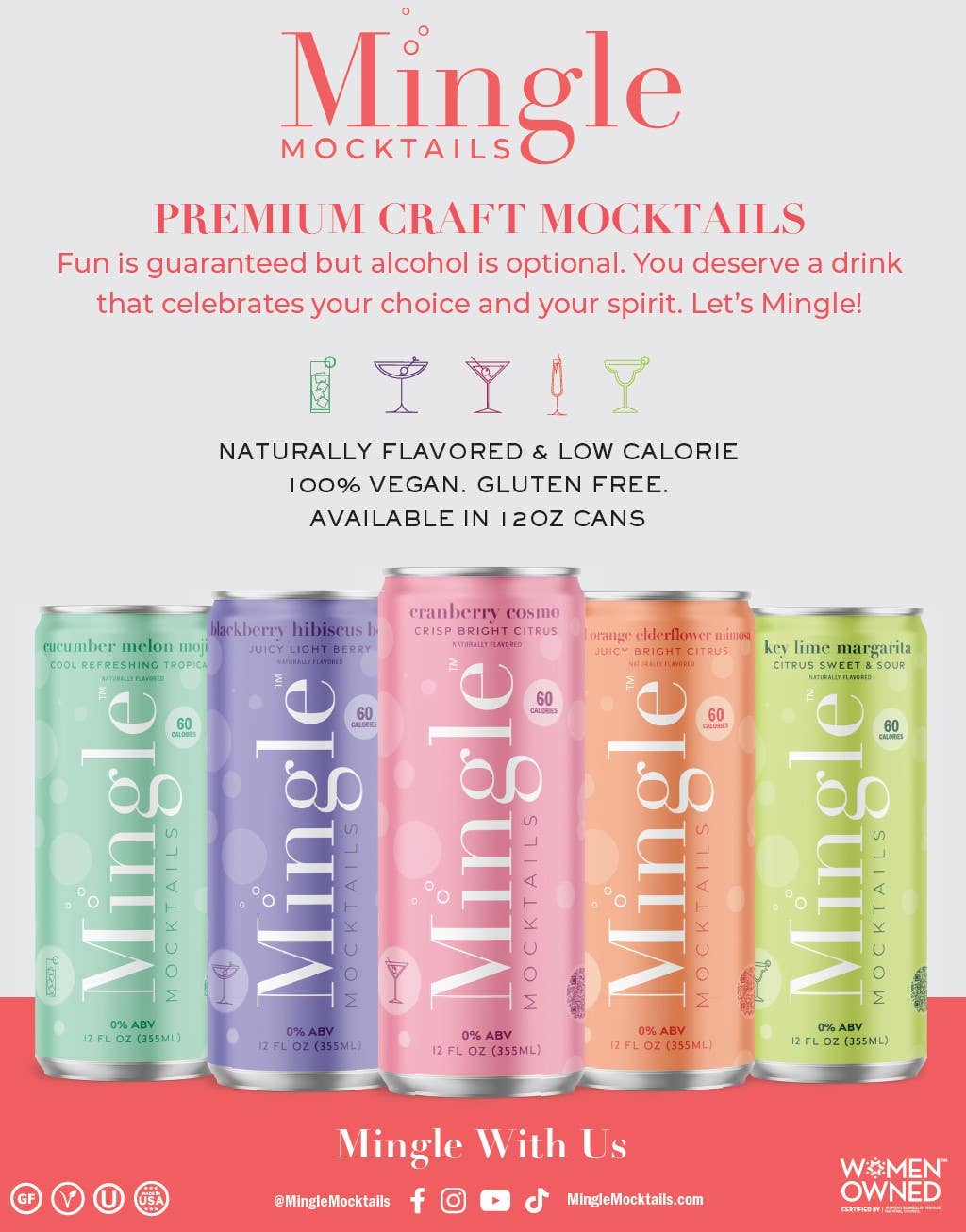 Mingle Mocktails Key Lime Margarita Non-Alcoholic Drink Mix - 24 Pack (6x4 12oz Cartons) - Perfect for Parties, Weddings & Family Gatherings