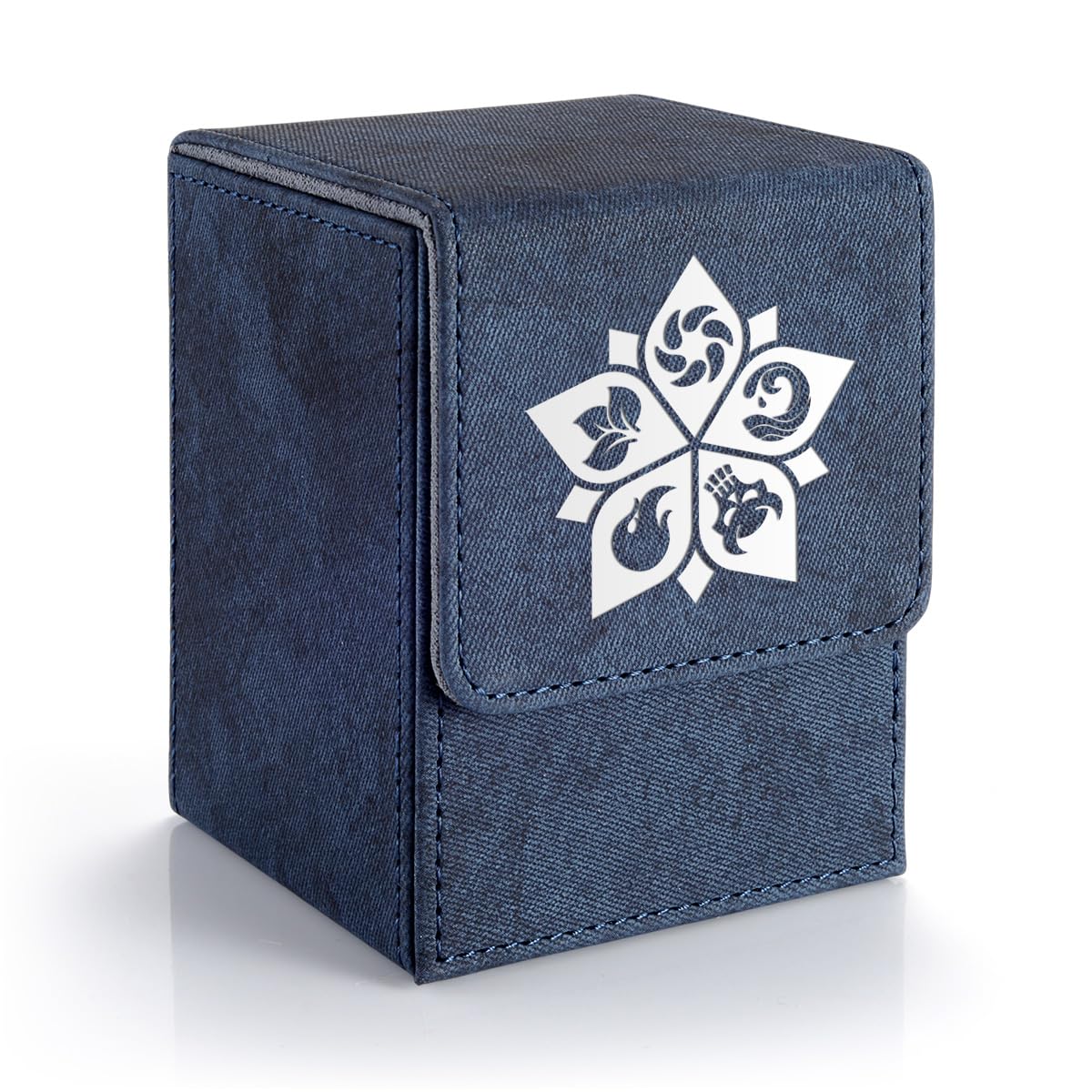 Premium MTG Deck Box for Commander Cards - Holds 110 Single-Sleeved Cards, Durable Trading Card Storage Case with 2 Dividers (Navy Blue) - Perfect for MTG Tournaments, Card Collection & Game Nights