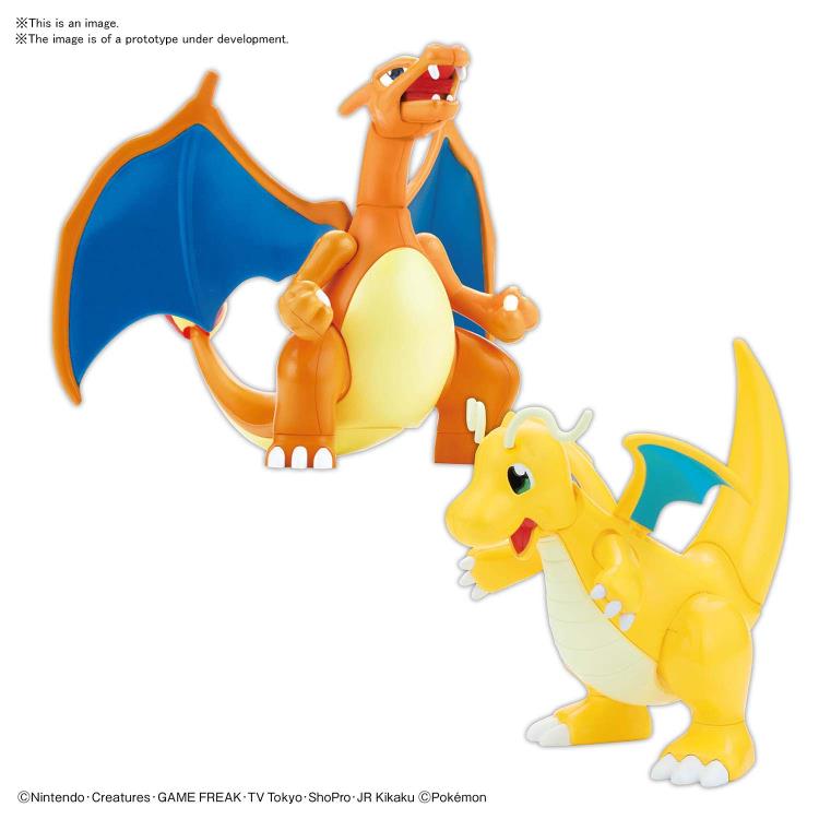 Bandai Pokemon Charizard & Dragonite Model Kit Set - Buildable Action Figure Collectibles for Kids & Adults - Perfect for Display, Gifts & Anime Fans