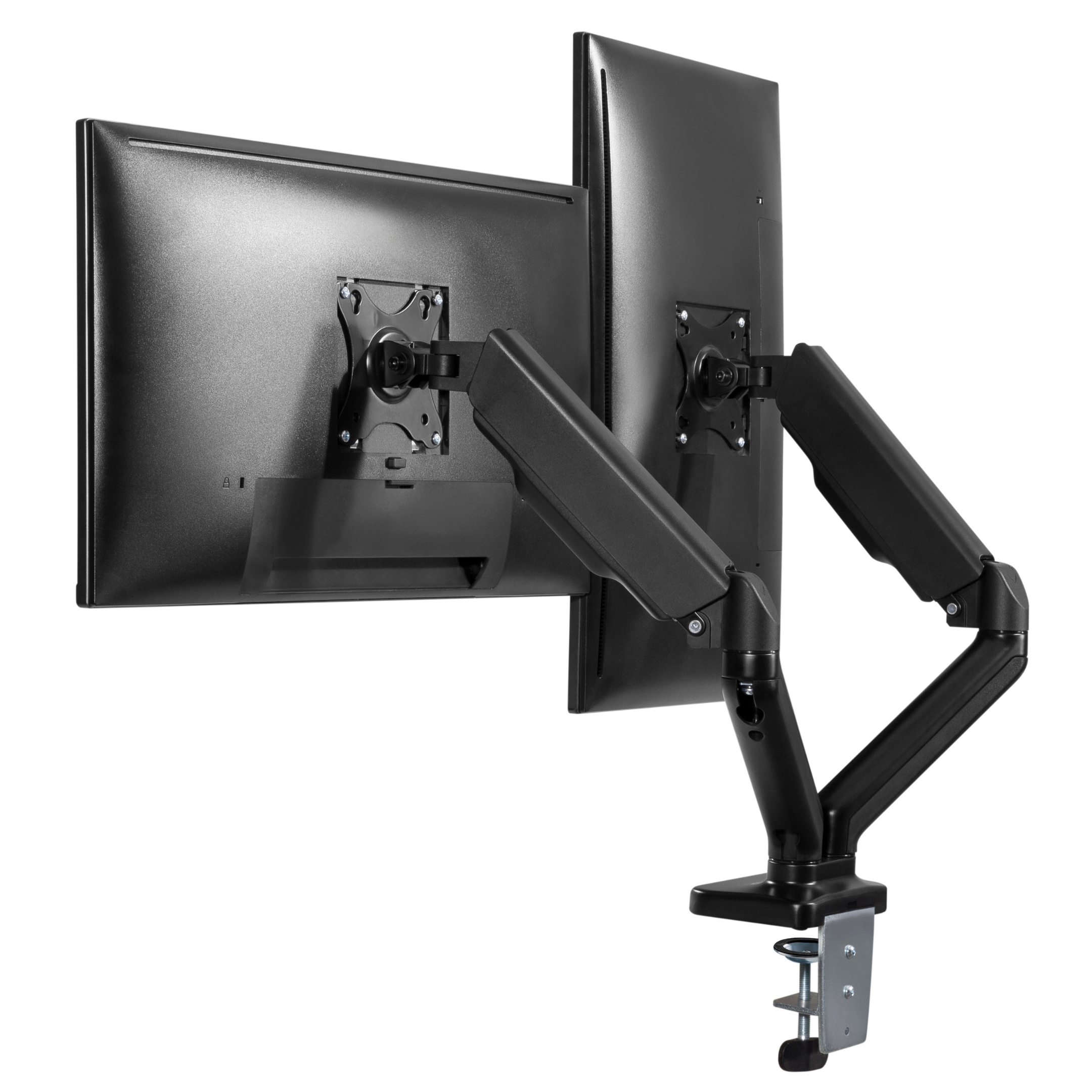 Outshine Dual Monitor Mount Stand - Gas Spring Adjustable Arm for 13-32 Inch Screens - Perfect for Home Office, Gaming & Workspace Setup