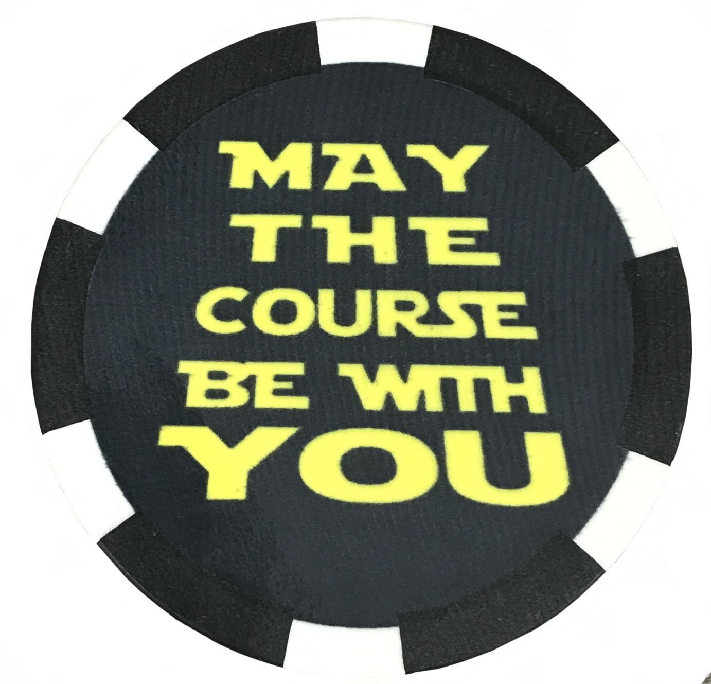 May The Course Be with You Magnetic Golf Waffle Towel with Poker Chip & Slim Can Cooler - Perfect for Golfers, Sports Enthusiasts & Outdoor Activities