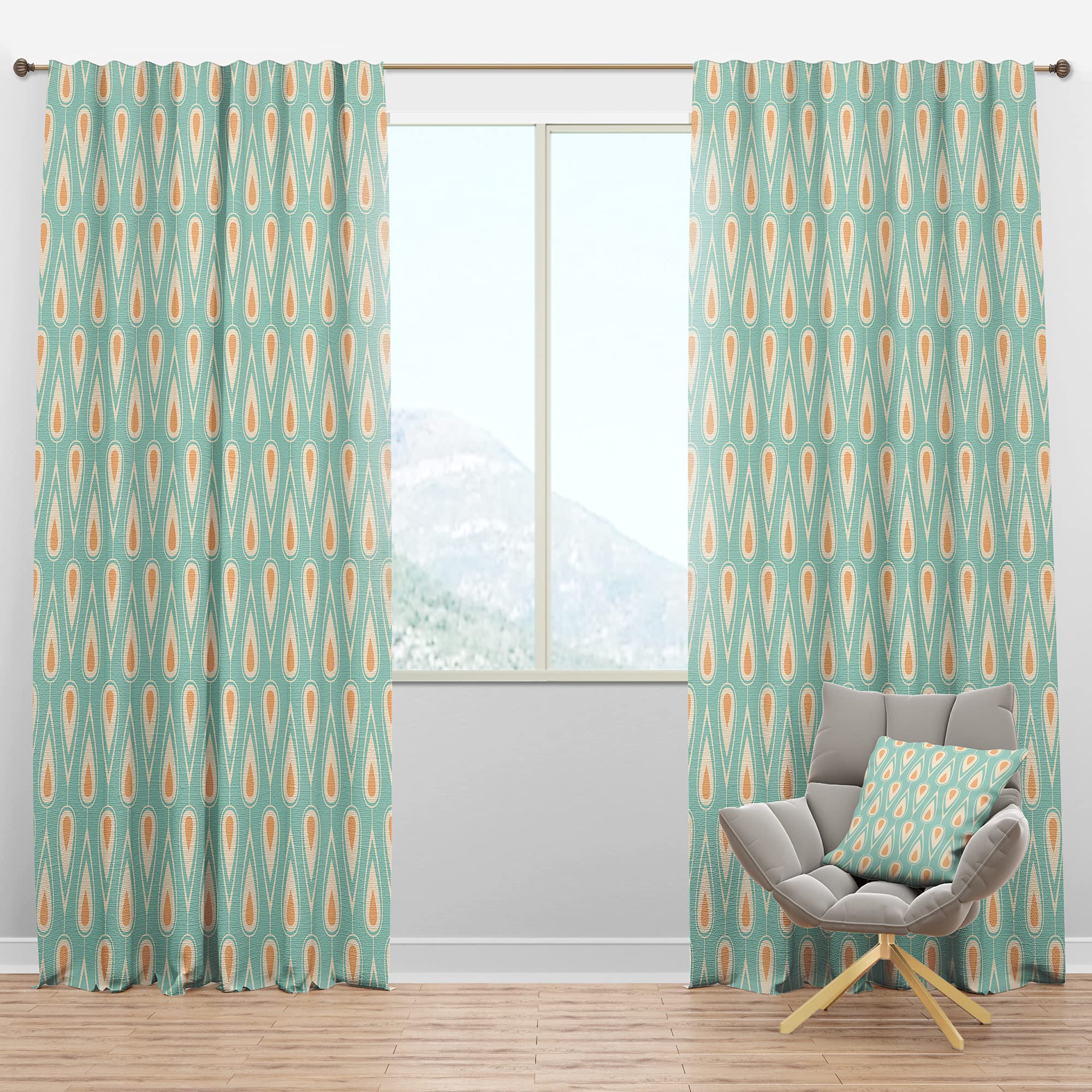 DesignQ Blackout Curtains - Retro Ornamental Design VIII - Thermal Insulated Bedroom & Living Room Curtains - Single Panel 52x120 Inches - Perfect for Light Blocking, Privacy & Energy Efficiency