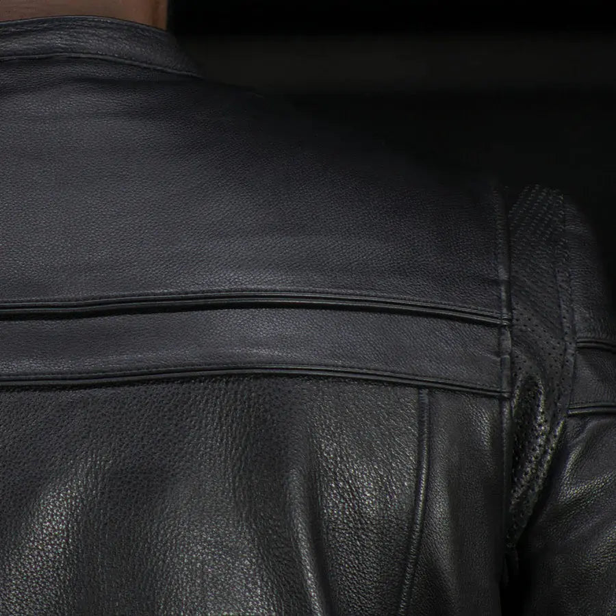 Open Road Men's Maverick Genuine Leather Motorcycle Jacket - Biker Riding Gear for Harley Davidson & Cruiser Motorcycles - Perfect for Commuting & Road Trips