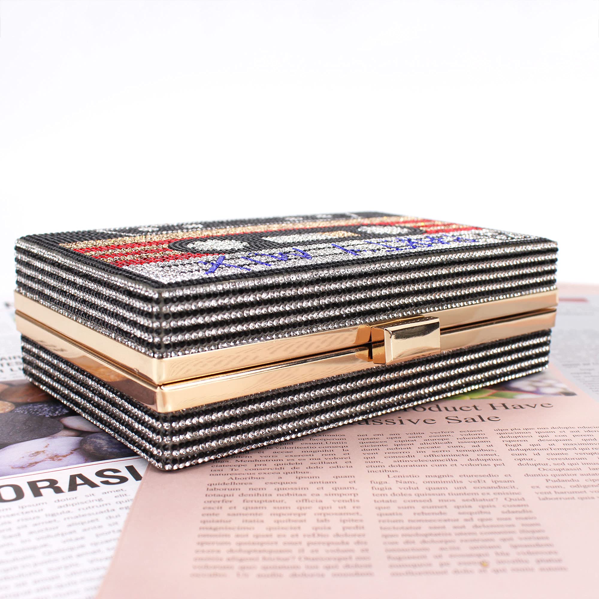 Vintage Retro Radio Shape Crossbody Bag for Women - PU Leather Metal Evening Clutch Purse - Perfect for Parties, Date Nights & 80s Theme Events