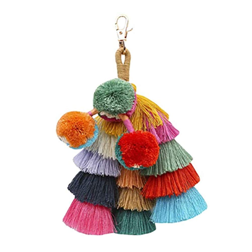 Donalworld Women's Round Straw Pompom Shoulder Bag - Boho Summer Woven Handbag for Beach, Picnic & Shopping | Stylish Casual Accessory