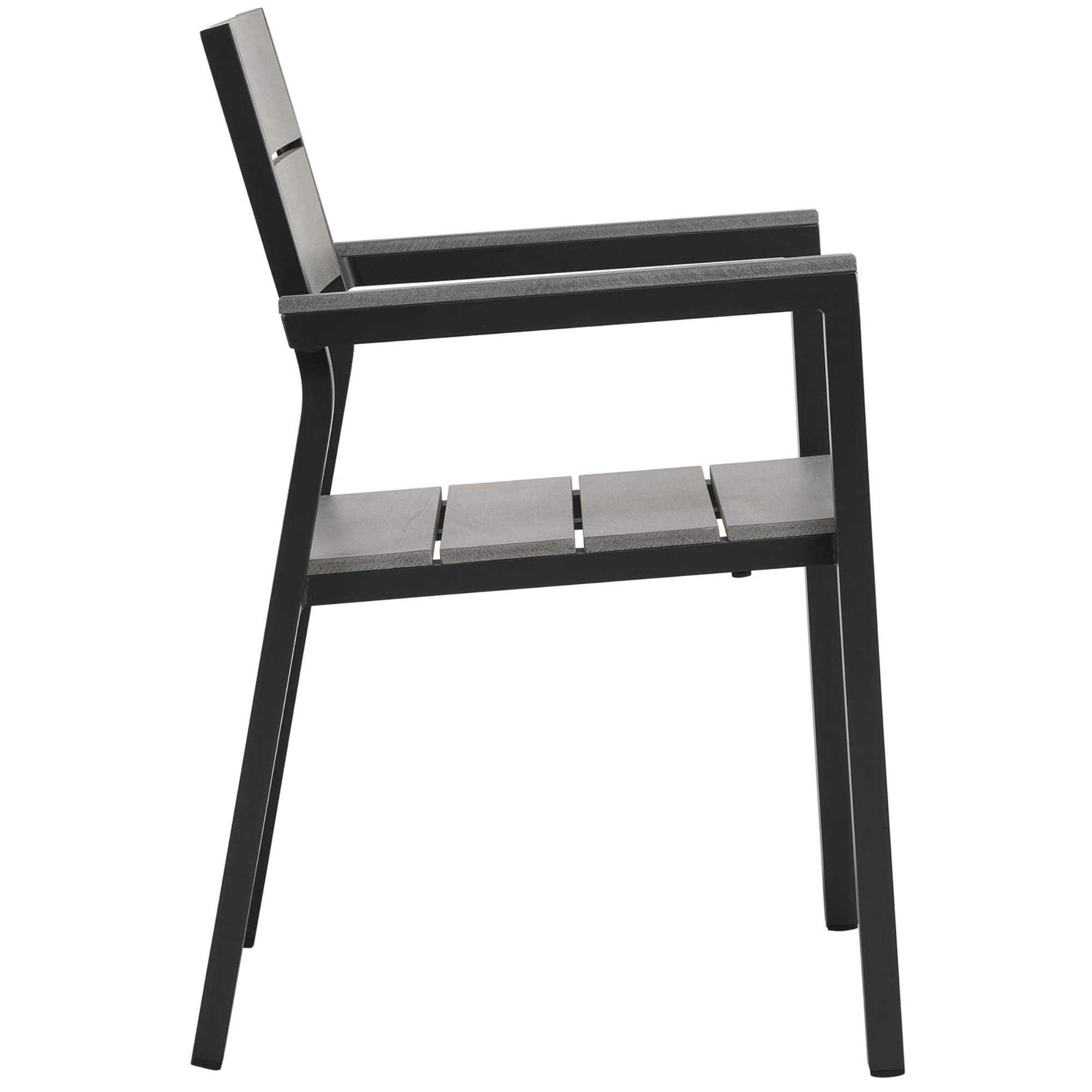 Ergode Maine Outdoor Patio Dining Armchair Set of 2 - Weather-Resistant Synthetic Wood Grain & Powder-Coated Aluminum Frame - Modern Patio Furniture for Backyard, Garden, Poolside Dining and Relaxation