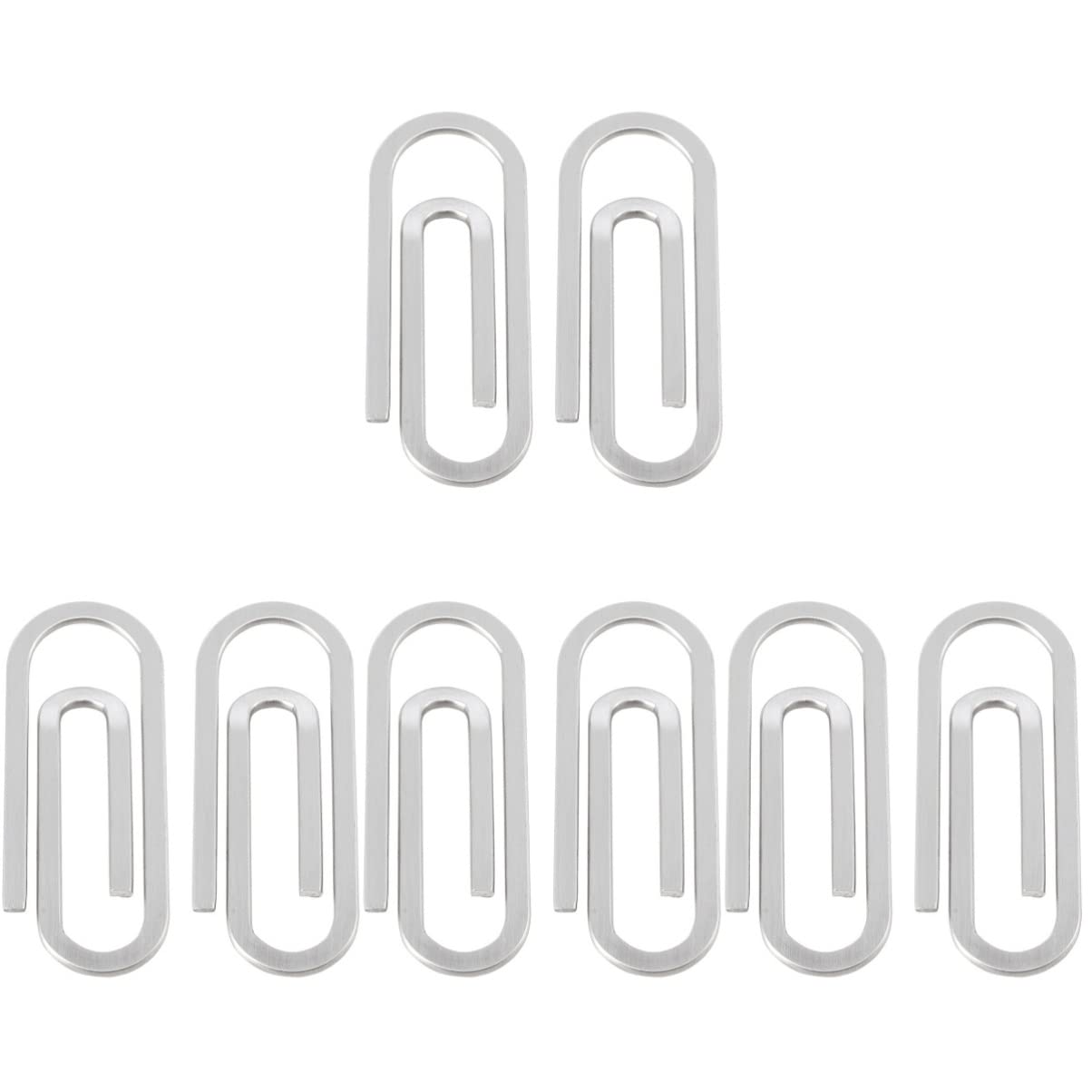 NUOBESTY 8 Pack Stainless Steel Paper Clips - Heavy Duty Metal Binder Clips, Non-Slip File Clamps for Office, School, Home & Document Organization