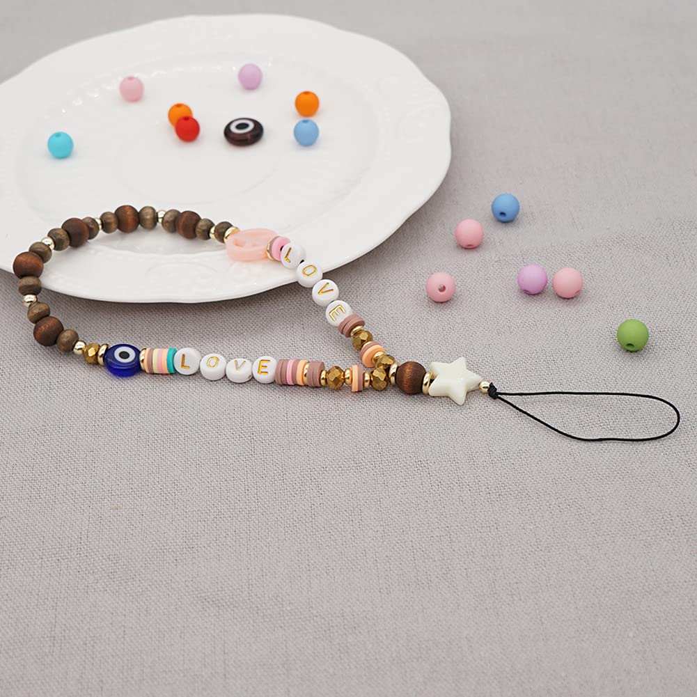 Katutude Beaded Phone Lanyard Wrist Strap - Colorful Fruit Star Pearl Handmade Bracelet Anti-Lost Chain for iPhone Samsung Galaxy - Perfect Gift for Girls Women Teens (School, Work, Travel, Party)