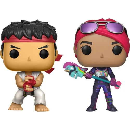 Fortnite x Street Fighter Ryu & Brite Bomber Pop! Vinyl Figures 2-Pack - Exclusive Collectible Set for Gaming Fans & Pop Culture Enthusiasts