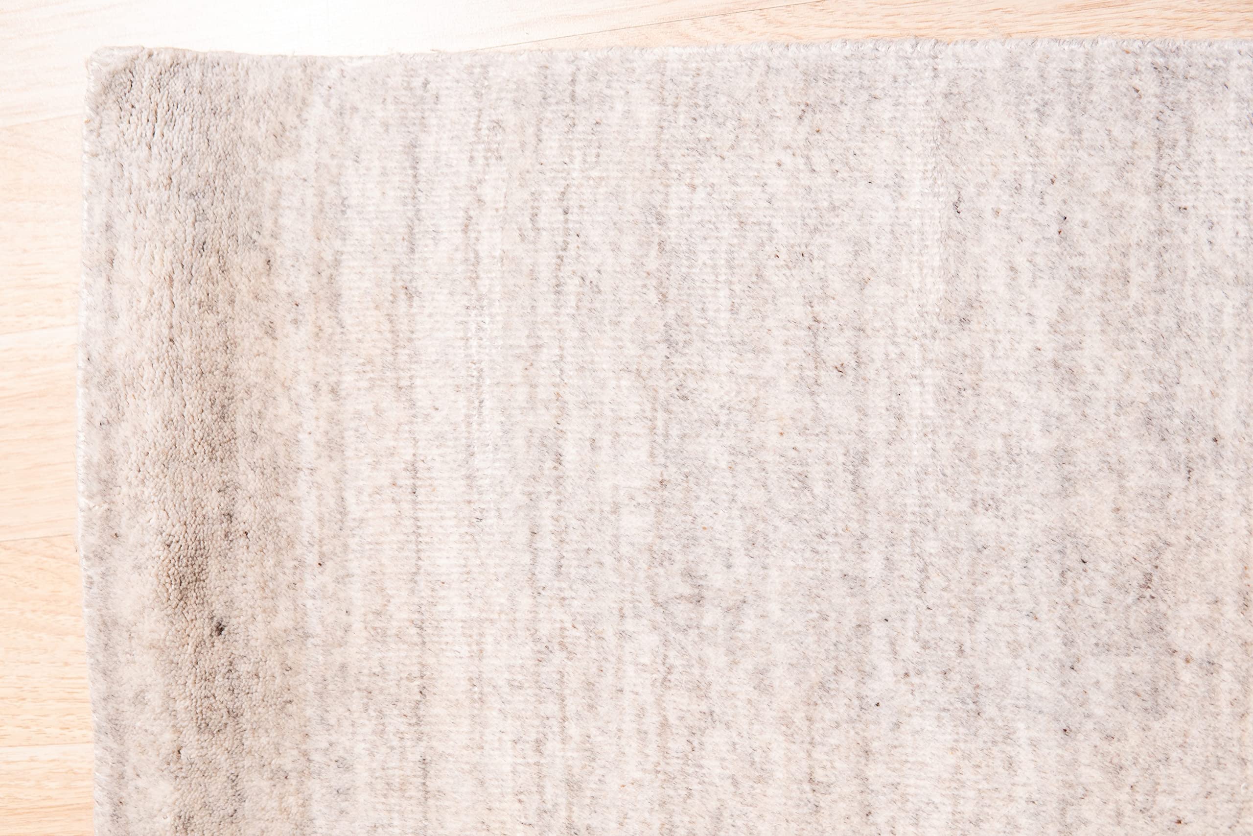 Handmade Wool & Viscose Urban Area Rug 8x10 Feet - Soft Beige Bohemian Style Rug for Living Room, Bedroom & Office Decor | EORC OCU165BG8X10