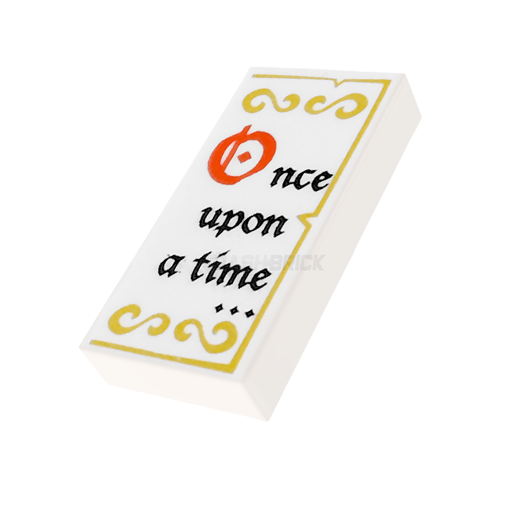 LEGO Minifigure Accessory - 'Once Upon a Time' Storybook Tile 1x2 (3069bpb0507) for LEGO Builders & Collectors - Perfect for Fairy Tale Scenes & Display Cases