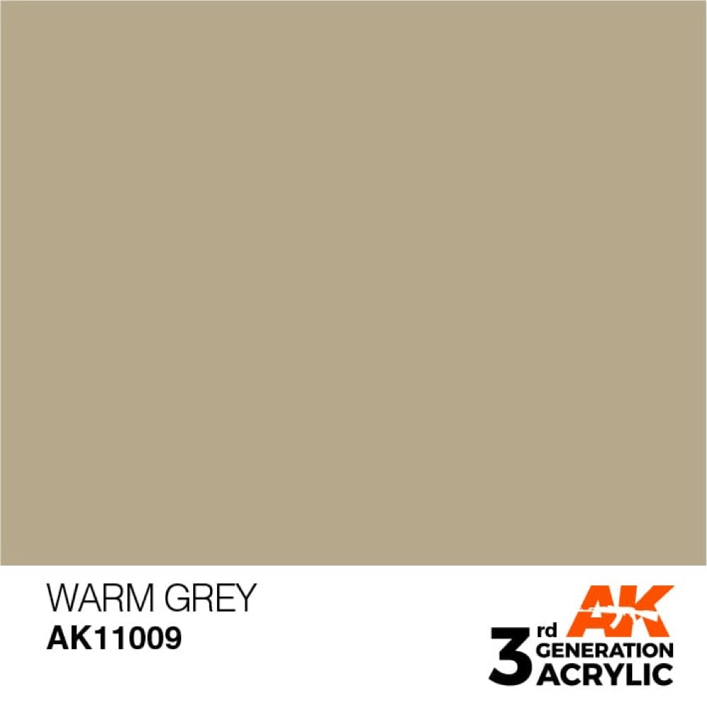AK Interactive AK11009 Warm Grey Acrylic Paint - 17ml Bottle (3rd Generation) for Scale Models, Miniatures & DIY Crafts