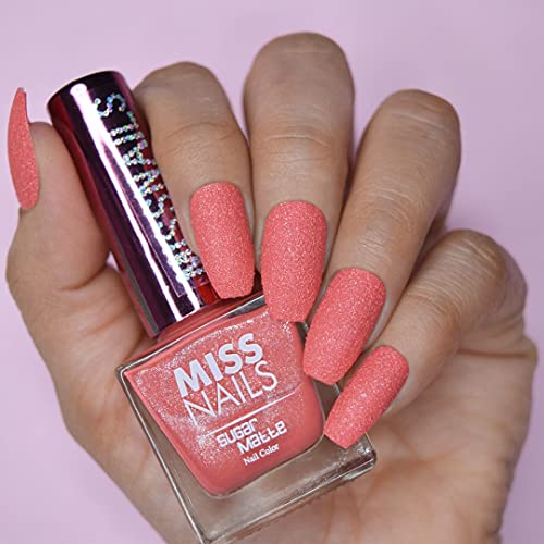 Miss Nails 15 Non-Toxic Vegan Nail Polish Set - Matte Finish Sugar Matte Collection (8ml) - Noisy Girl Shade - Safe for Sensitive Skin | Perfect for Daily Wear, Parties & Special Occasions