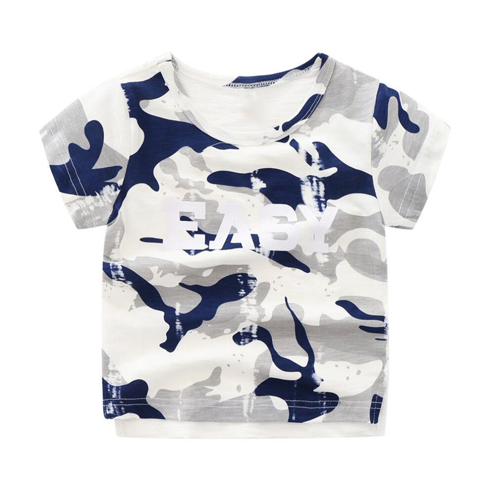 Trendy Boys Clothes Set - Camouflage Print Soft Cotton T-Shirt & Stretchy Denim Shorts | Comfortable Outfit for Playdates, School & Outdoor Adventures