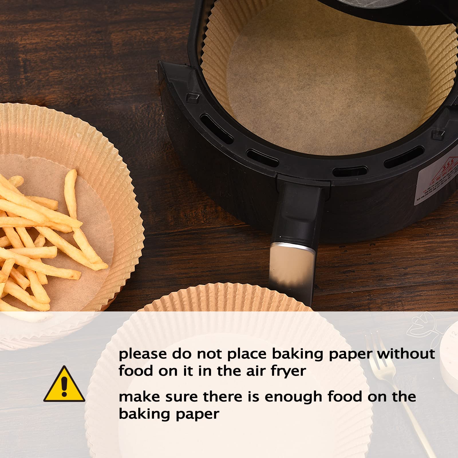 100PCS AW&SH Air Fryer Liners - 6.3 Inch Disposable Parchment Paper for Air Fryer | Perfect for Cooking, Baking & Healthy Meals