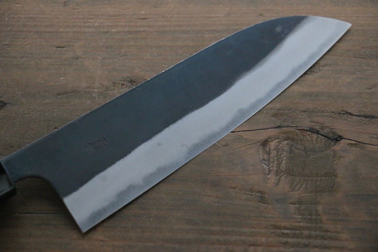 Premium Nao Yamamoto Blue Steel No.2 Kurouchi Santoku Knife 165mm - Japanese Kitchen Knife for Professional Chefs & Home Cooking, Perfect for Slicing, Dicing & Chopping Vegetables, Meat & Fish