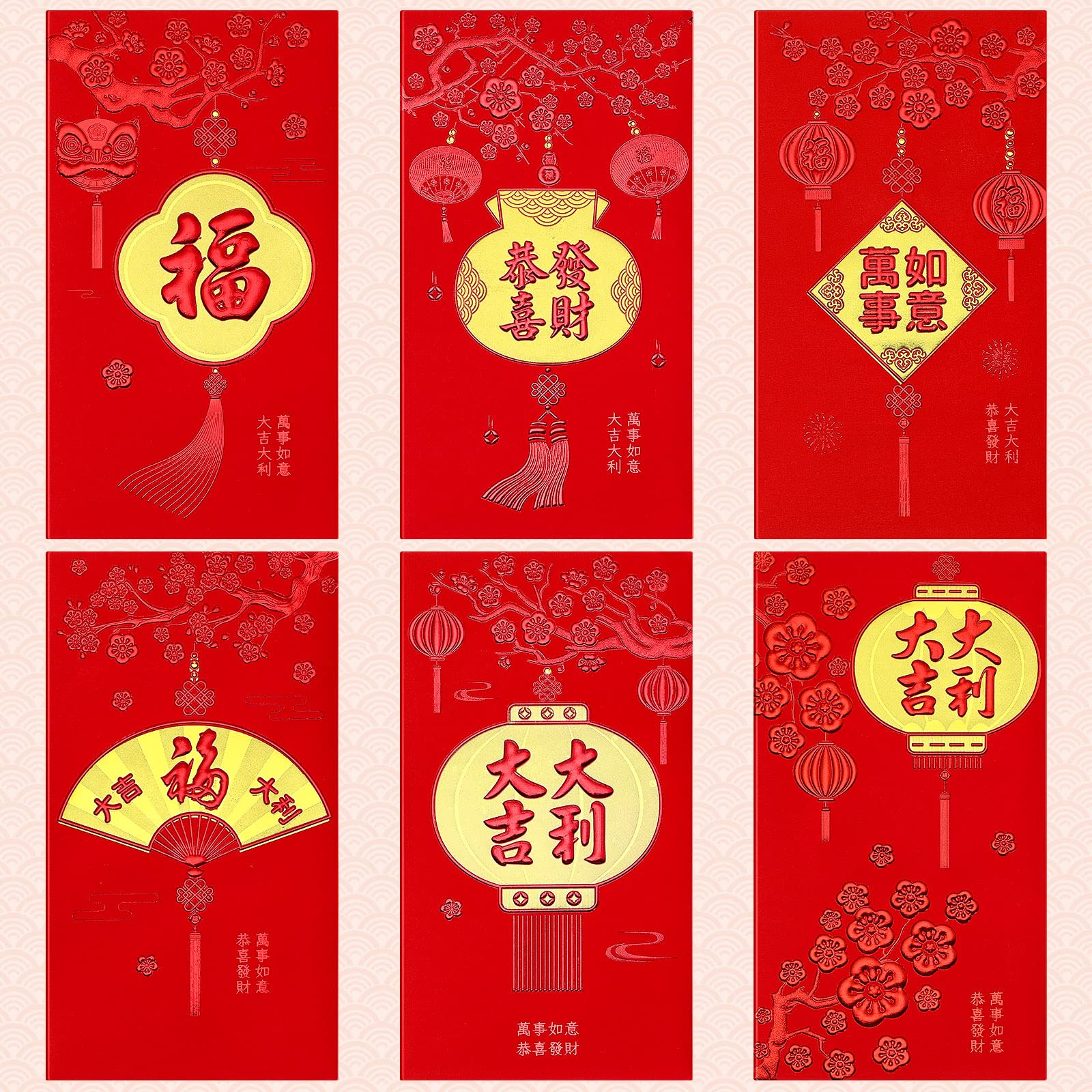 36 Pieces Chinese New Year 2025 Red Envelopes - Lucky Money Packets (Hong Bao) for Spring Festival, Birthday, Baby Shower, Wedding & Graduation Gifts - Perfect for Lunar New Year Celebrations, Cash Gifts and Special Occasions