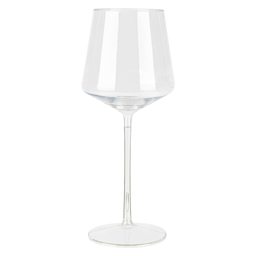 14 oz Clear HIP Plastic Stemmed Wine Goblets - Set of 4 Shatterproof Cups for Outdoor Parties, Picnics, and Wedding Receptions