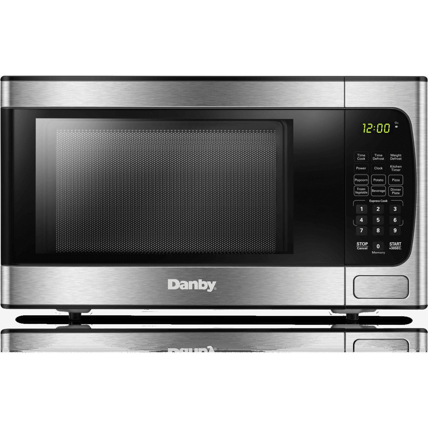 Danby 0.9 cu.ft Countertop Microwave Oven - 19 Inch Compact Design with 6 Auto Cooking Options (DBMW0924BBS) - Perfect for Small Kitchens, Dorms & Office Spaces