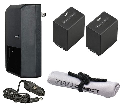 High Capacity Digital NC Rechargeable Batteries (2-Pack) - Compatible with Sony PXW-X70 Camera with AC/DC Travel Charger - Perfect for Professional Videography & Travel Photography