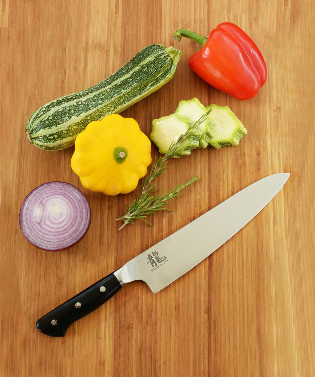 Premium Dragon Ice Chef's Knife - 9 Inch Professional Kitchen Knife with Double Granton Edge for Slicing, Dicing & Chopping - Perfect for Home Cooks & Professional Chefs