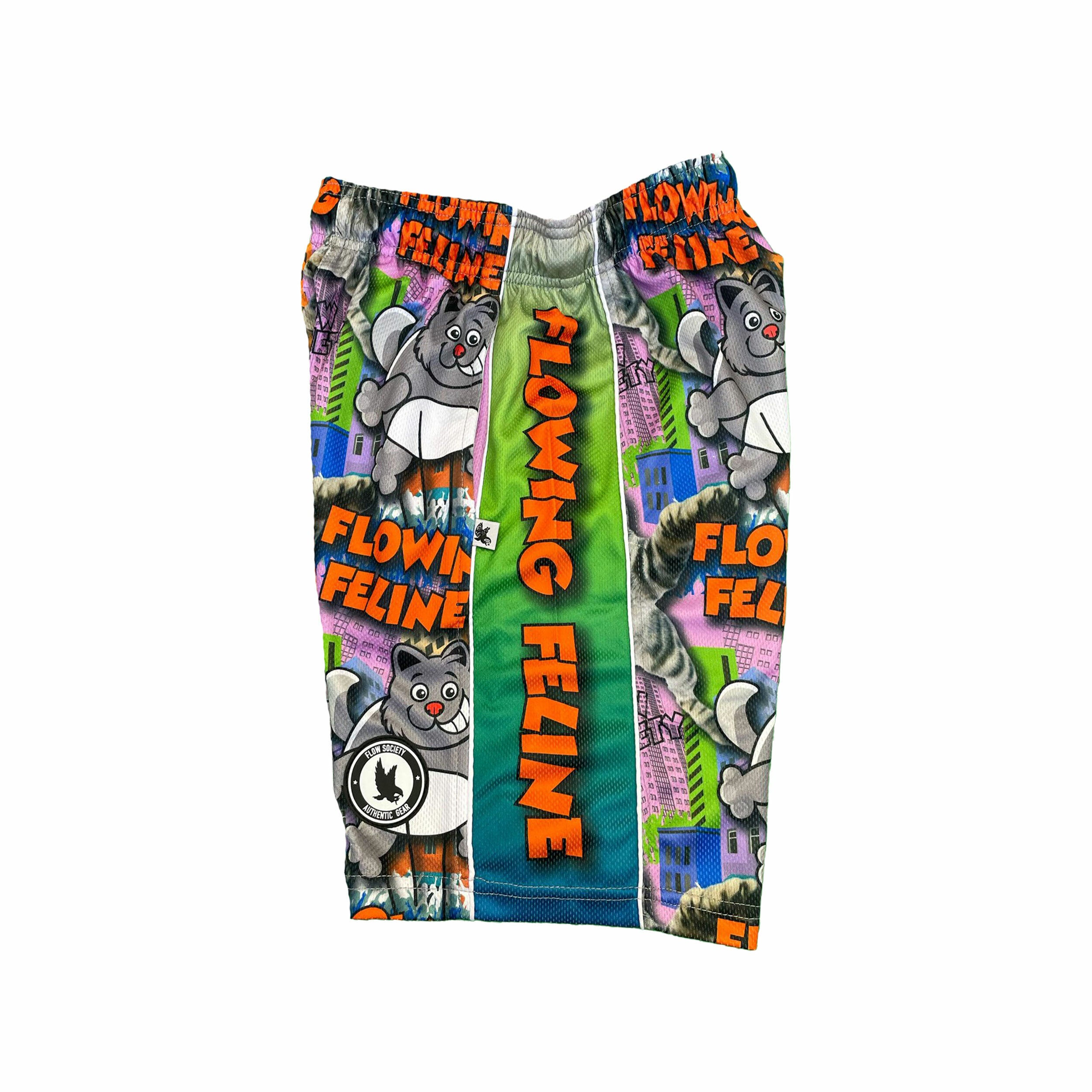 Boys Feline Flow Athletic Shorts - Lightweight Breathable Running & Basketball Shorts for Kids - Perfect for Sports, Gym & Casual Wear