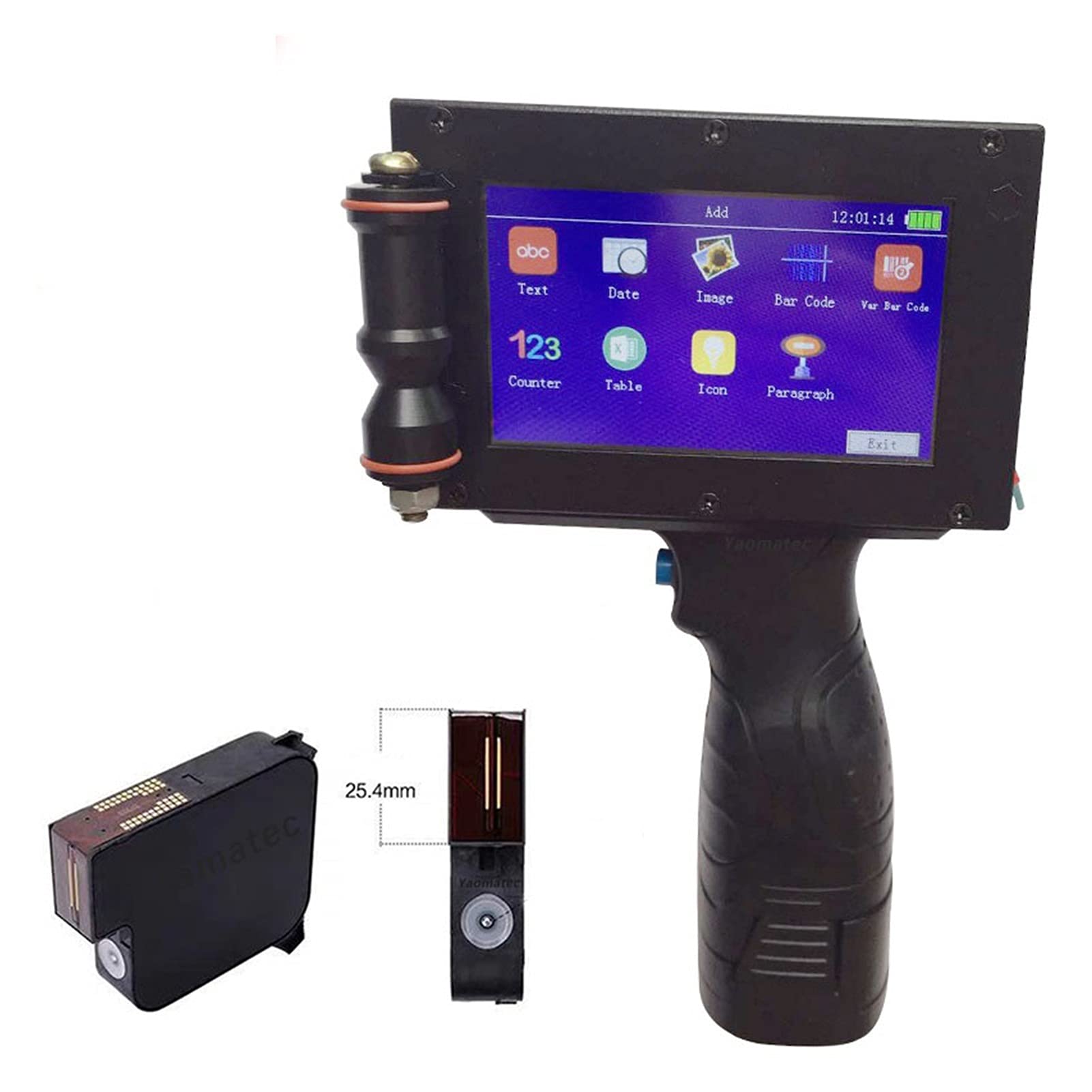 25.4mm Portable Handheld Thermal Label Printer - QR Code, Barcode, Batch Code, Variable Date & Number Printing for Retail, Warehouse, Shipping (Russian/Thai Language Support) - Perfect for Small Businesses & E-commerce Packaging