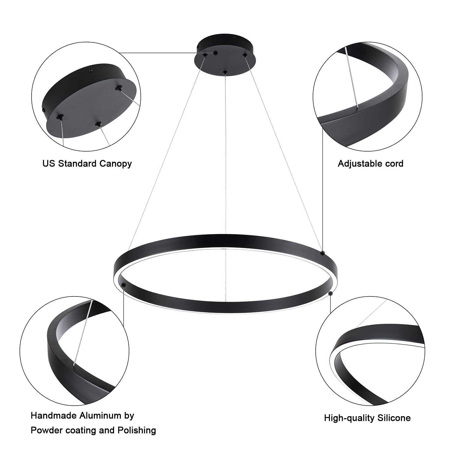 Modern LED Pendant Light - 23.6