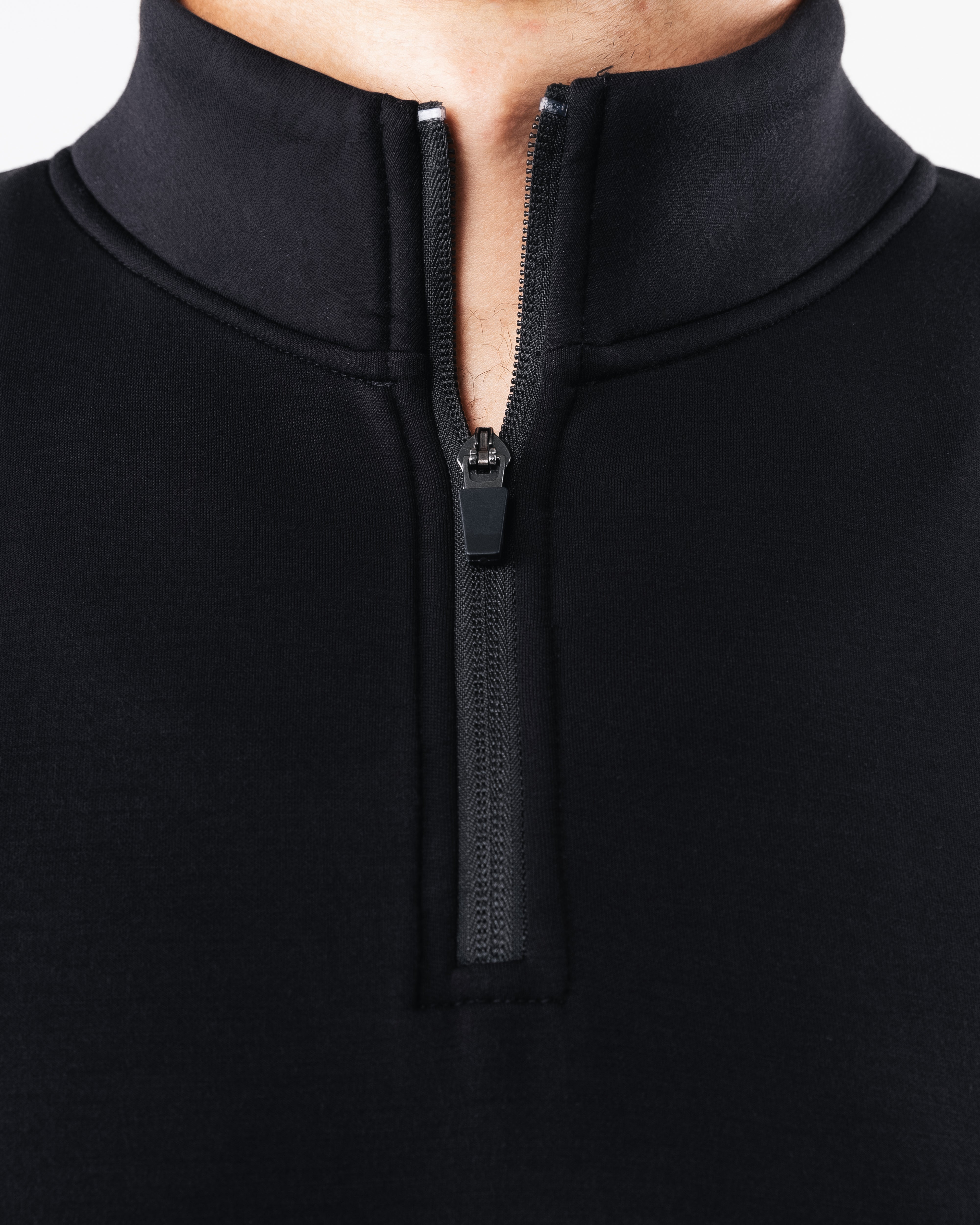 ELMTS Men's Quarter Zip Pullover Sweatshirt - Black | Lightweight Fleece Lining for Outdoor Activities & Casual Wear