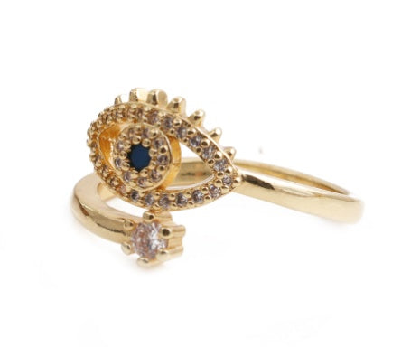 Elegant Bronze Zirconium Eye Shape Ring for Women - Boho Chic Jewelry Gift for Valentine's Day, Anniversary & Special Occasions